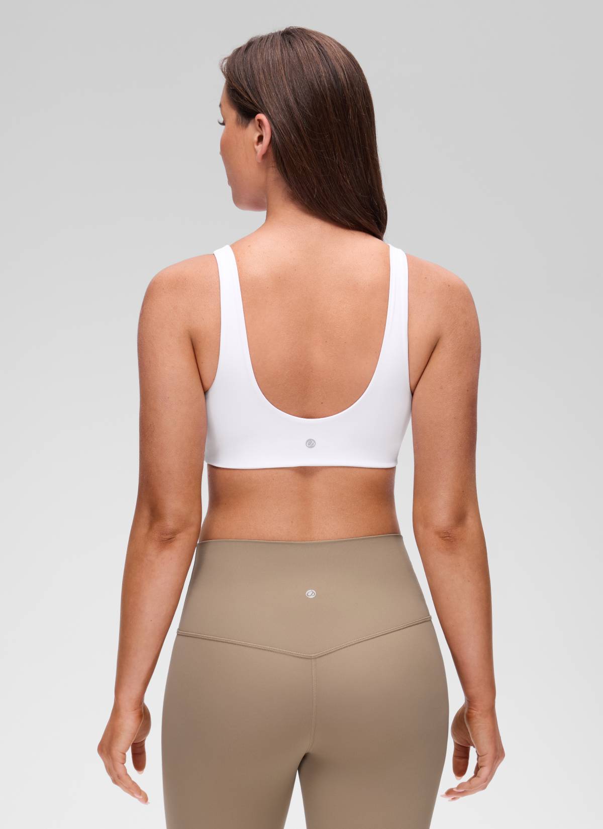 CRZ YOGA Women's Butterluxe Yoga U Back Sports Bra Light Support White