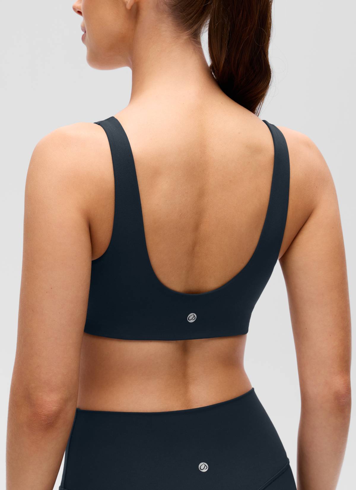 CRZ YOGA Women's Butterluxe Yoga U Back Sports Bra Light Support True Navy