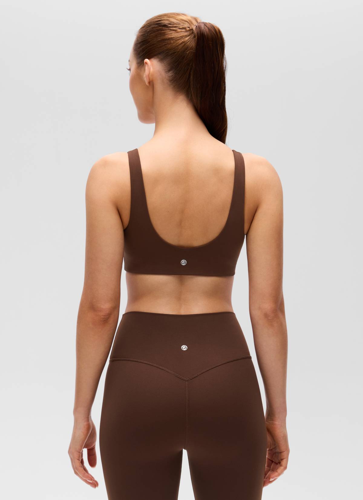 CRZ YOGA Women's Butterluxe Yoga U Back Sports Bra Light Support Lava Brown