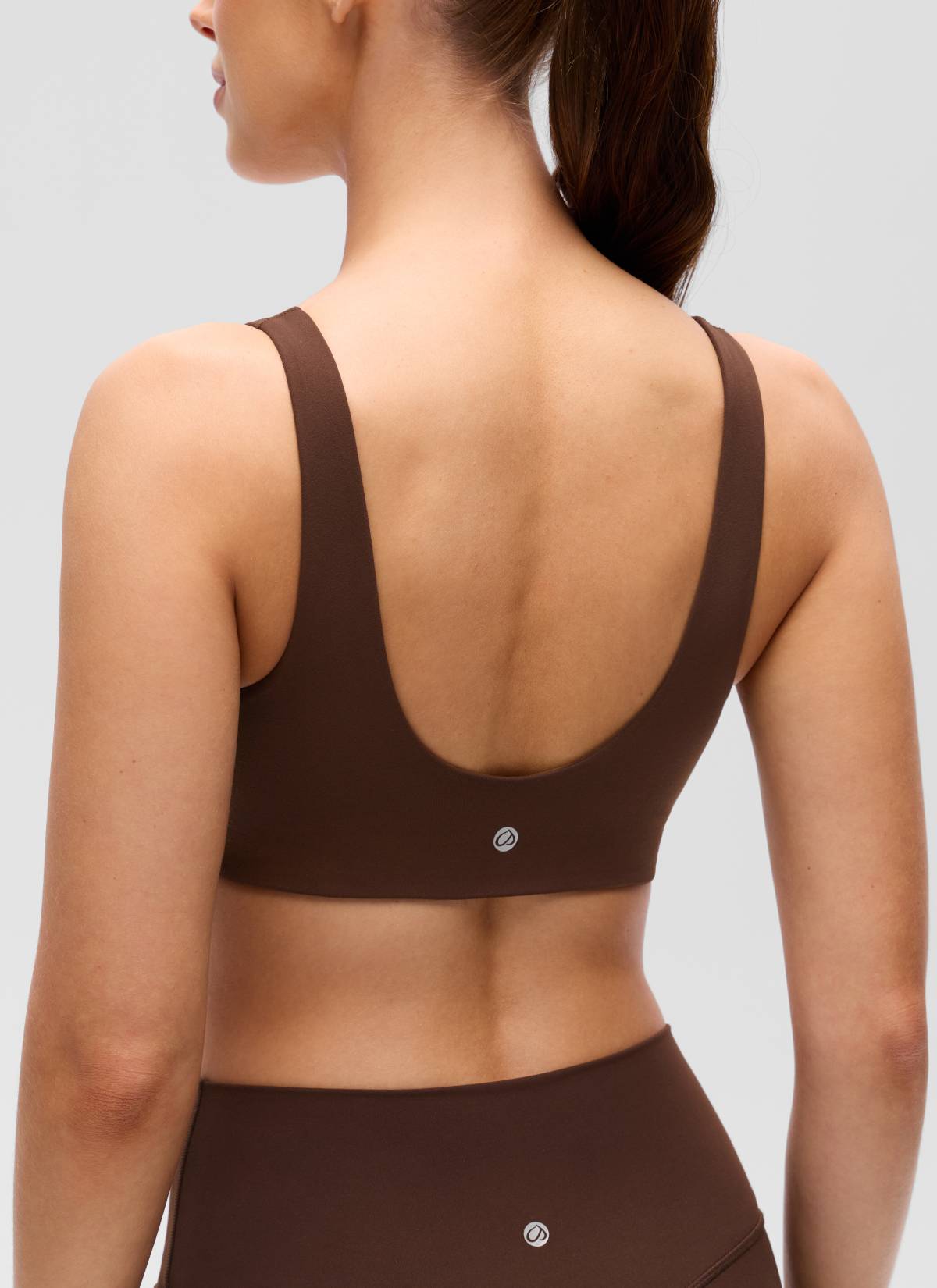 CRZ YOGA Women's Butterluxe Yoga U Back Sports Bra Light Support Lava Brown