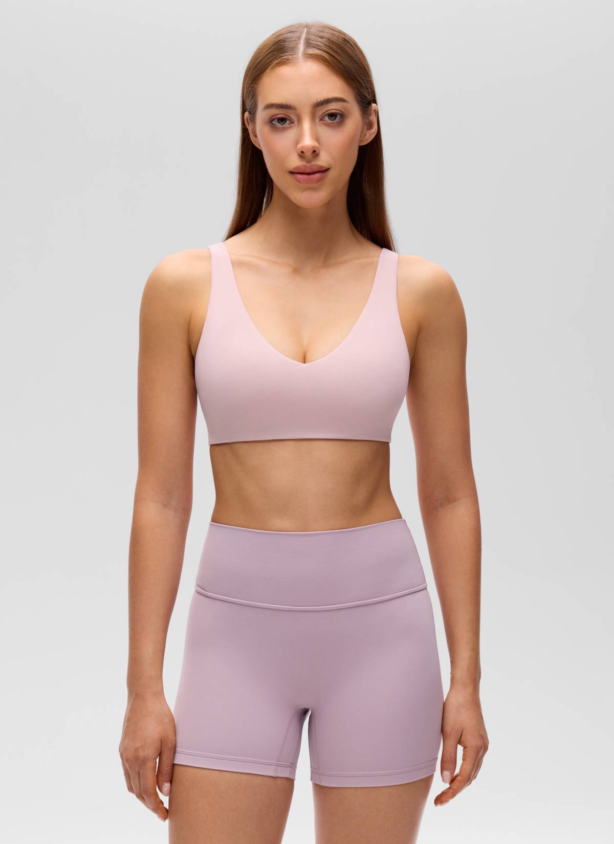 CRZ YOGA Women's Butterluxe Yoga U Back Sports Bra Light Support Pink Haze