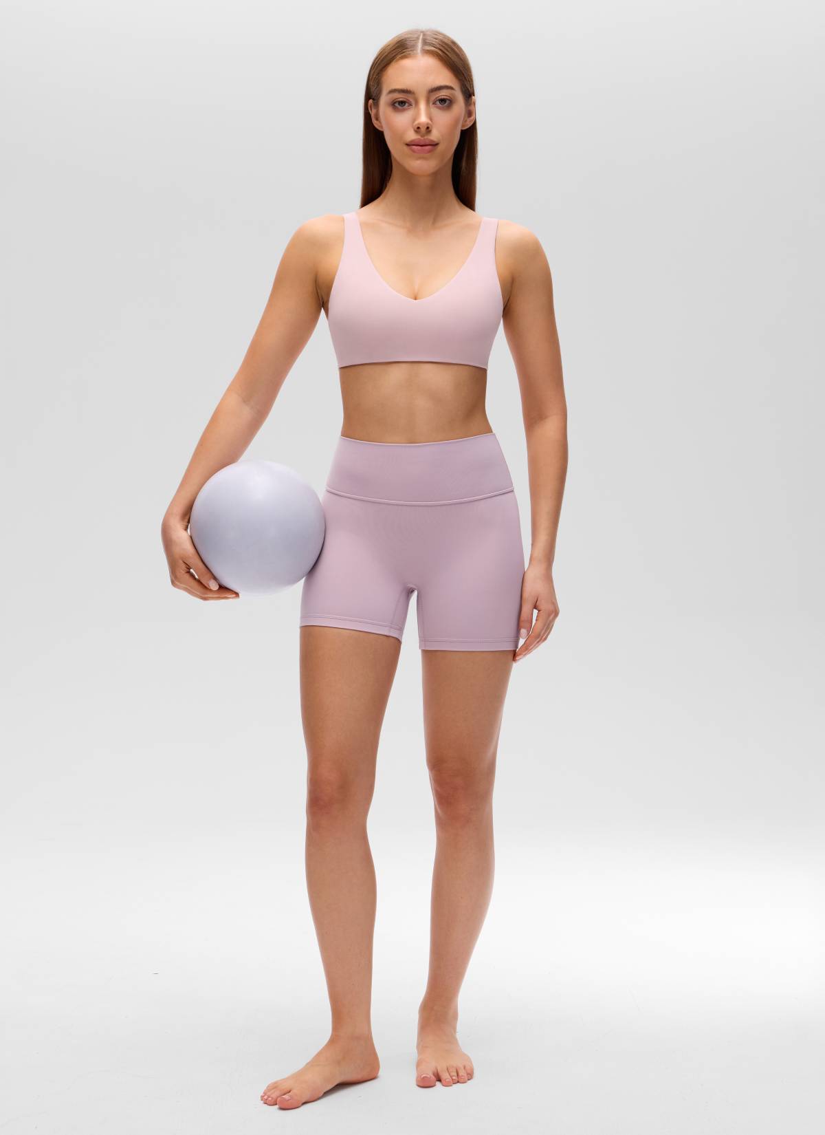 CRZ YOGA Women's Butterluxe Yoga U Back Sports Bra Light Support Pink Haze