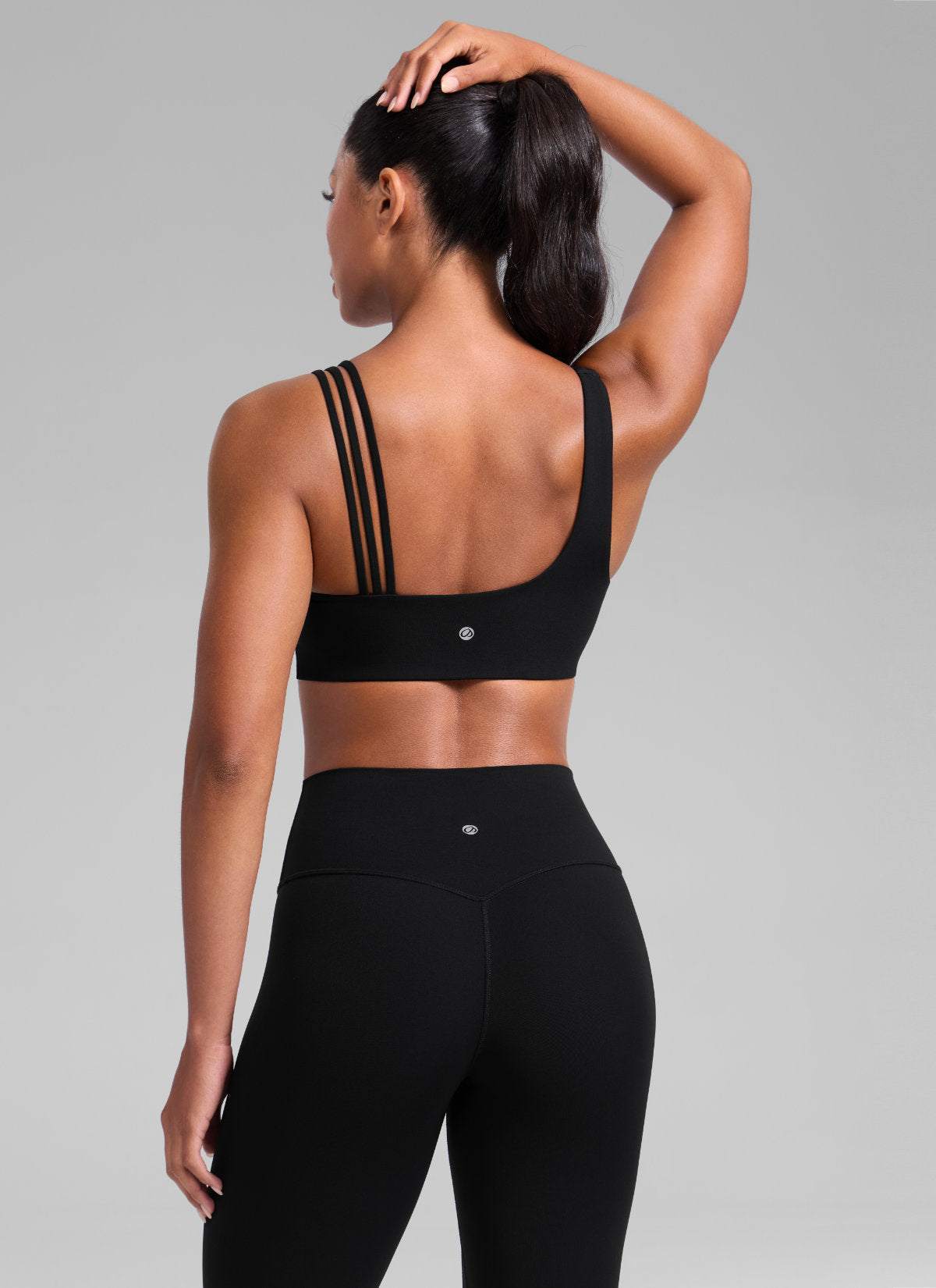 Women's Butterlift® Yoga Asymmetric Straps Sports Bra Medium Support Black