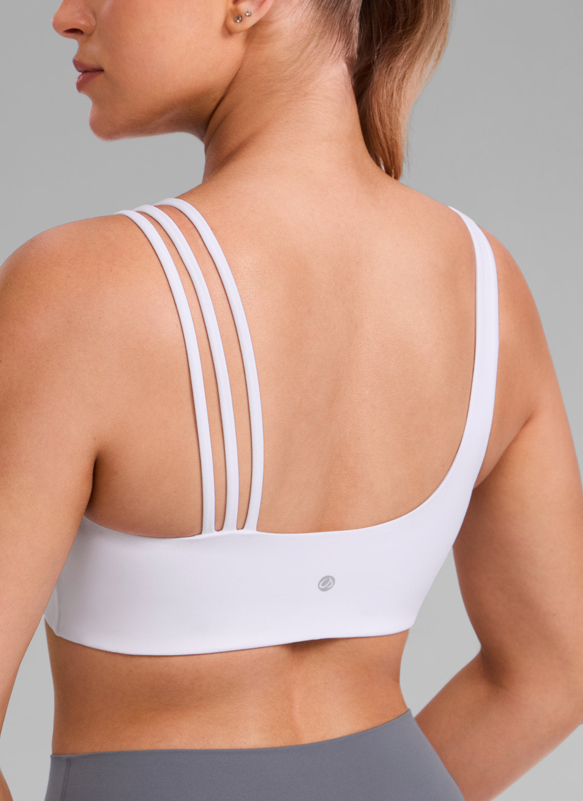 Women's Butterlift® Yoga Asymmetric Straps Sports Bra Medium Support White