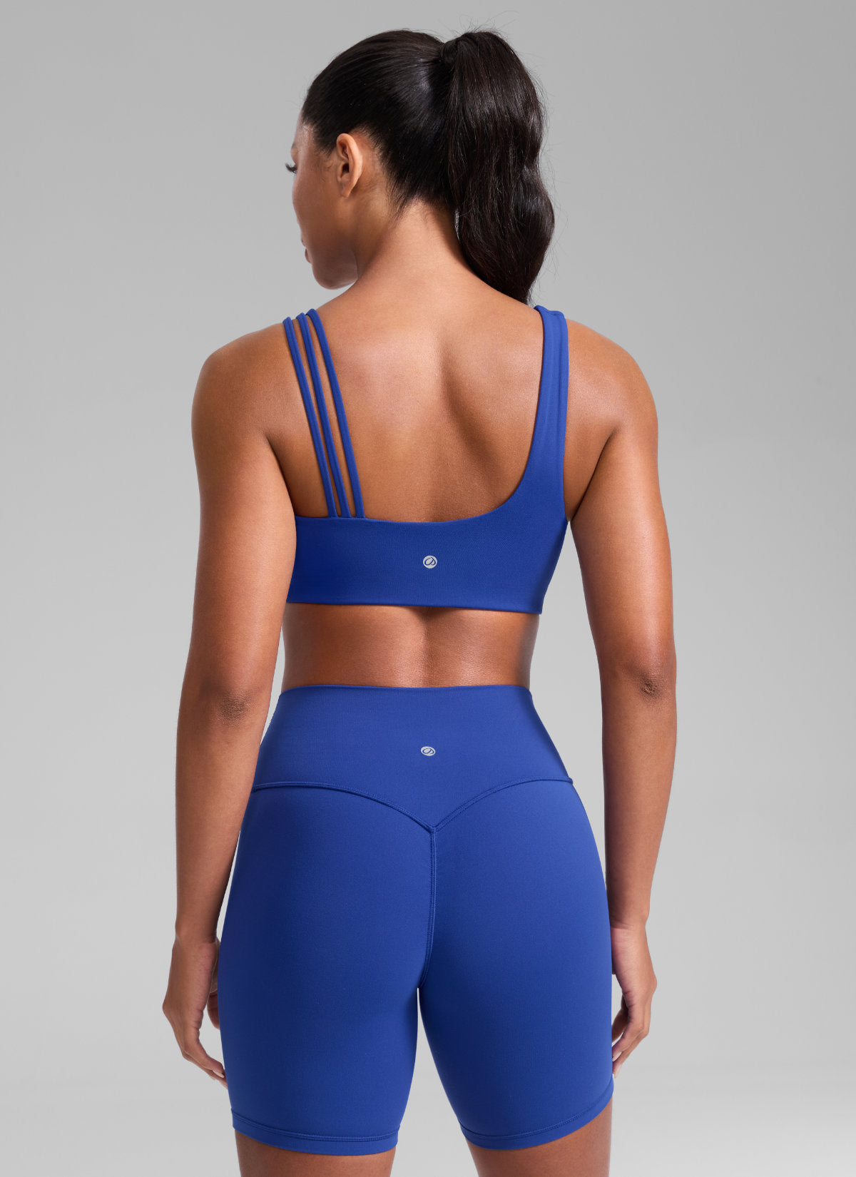 Women's Butterlift® Yoga Asymmetric Straps Sports Bra Medium Support Waves Blue
