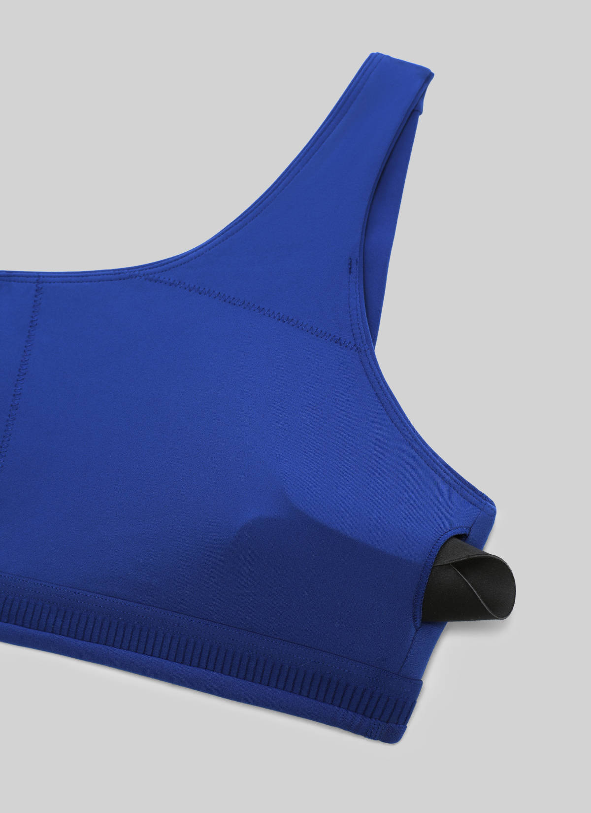 חזיית ספורט יוגה לנשים Butterlift® עם כתפיות א-סימטריות בתמיכה בינונית כחול גלים