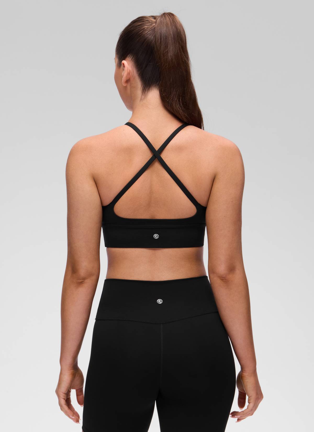 CRZ YOGA Women's Butterluxe Yoga V Neck Cross Back Longline Sports Bra Black