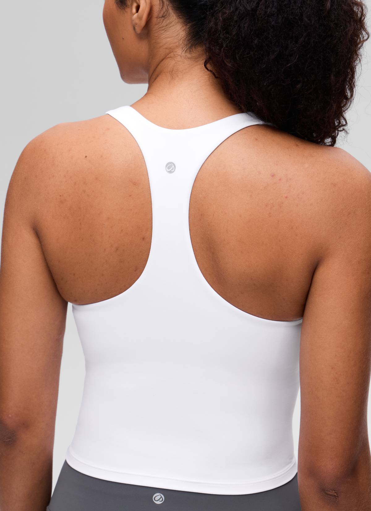 CRZ YOGA Women's Butterluxe Yoga V Neck RacerBack Built in Bra Tank White