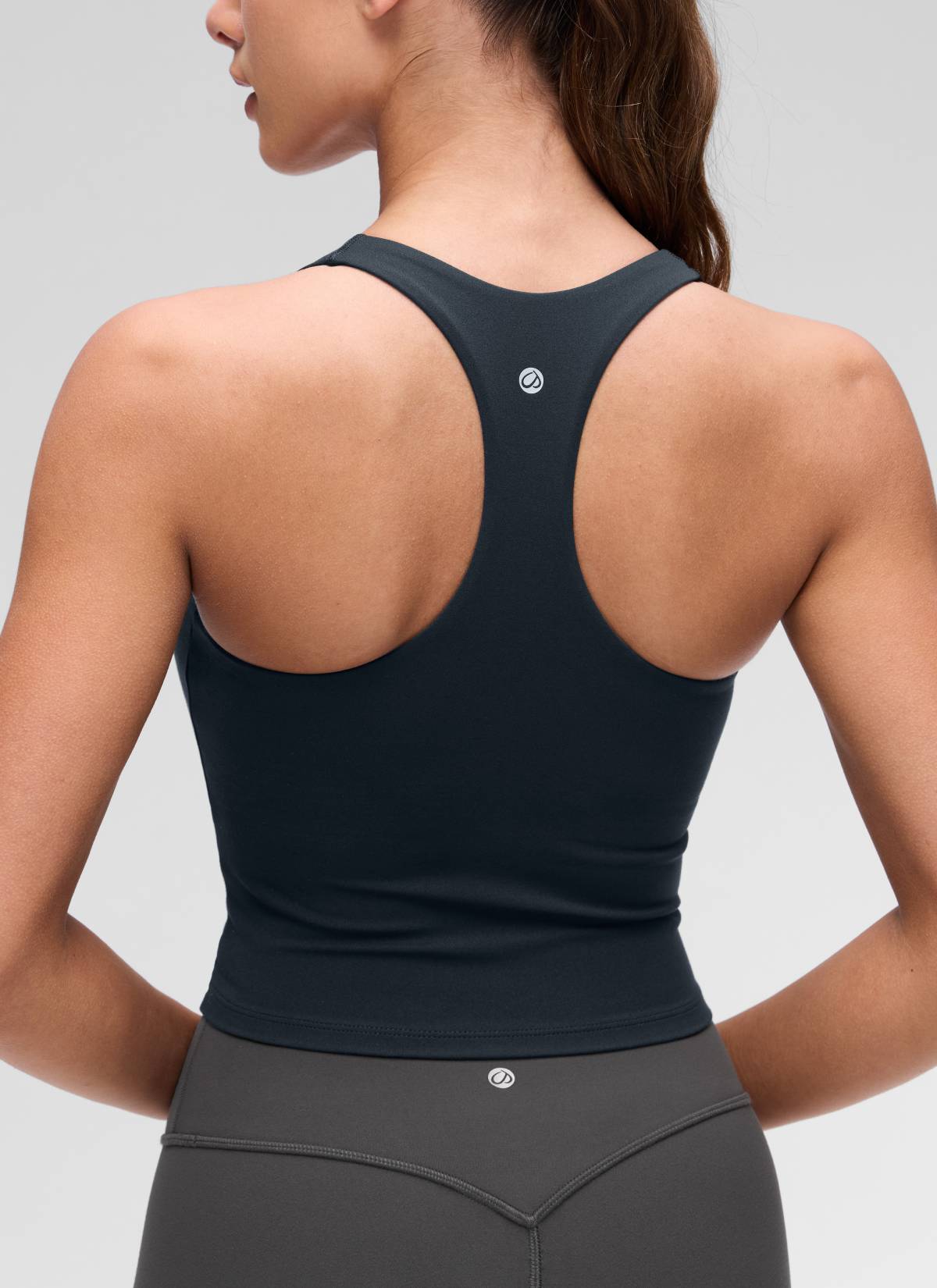 CRZ YOGA Women's Butterluxe Yoga V Neck RacerBack Built in Bra Tank True Navy