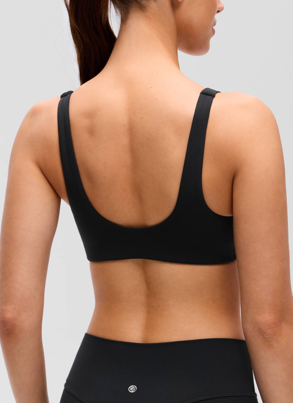 CRZ YOGA Women's Butterluxe Yoga Twist V Neck U Back Sports Bra Black