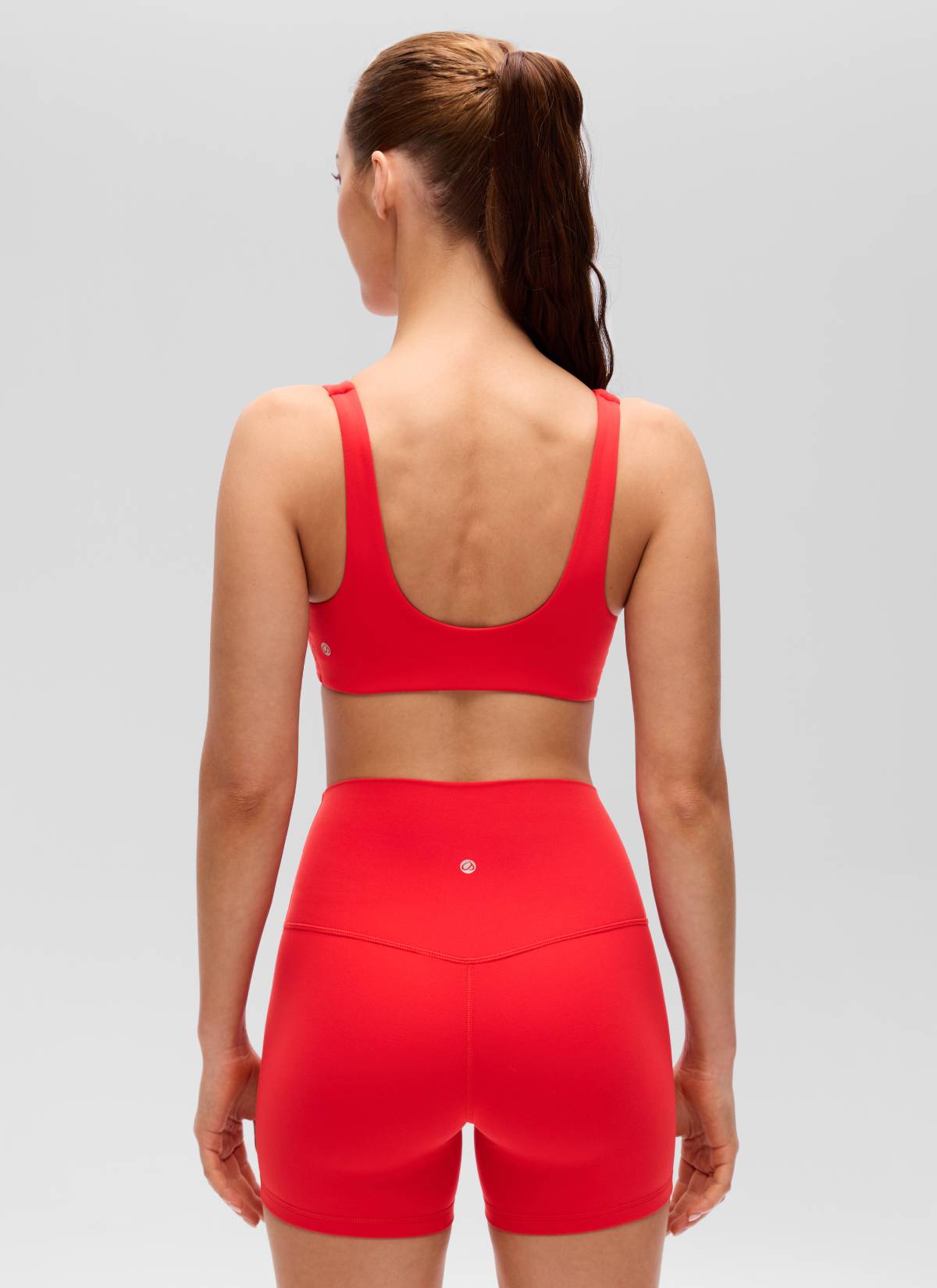 CRZ YOGA Women's Butterluxe Yoga Twist V Neck U Back Sports Bra Deep Red