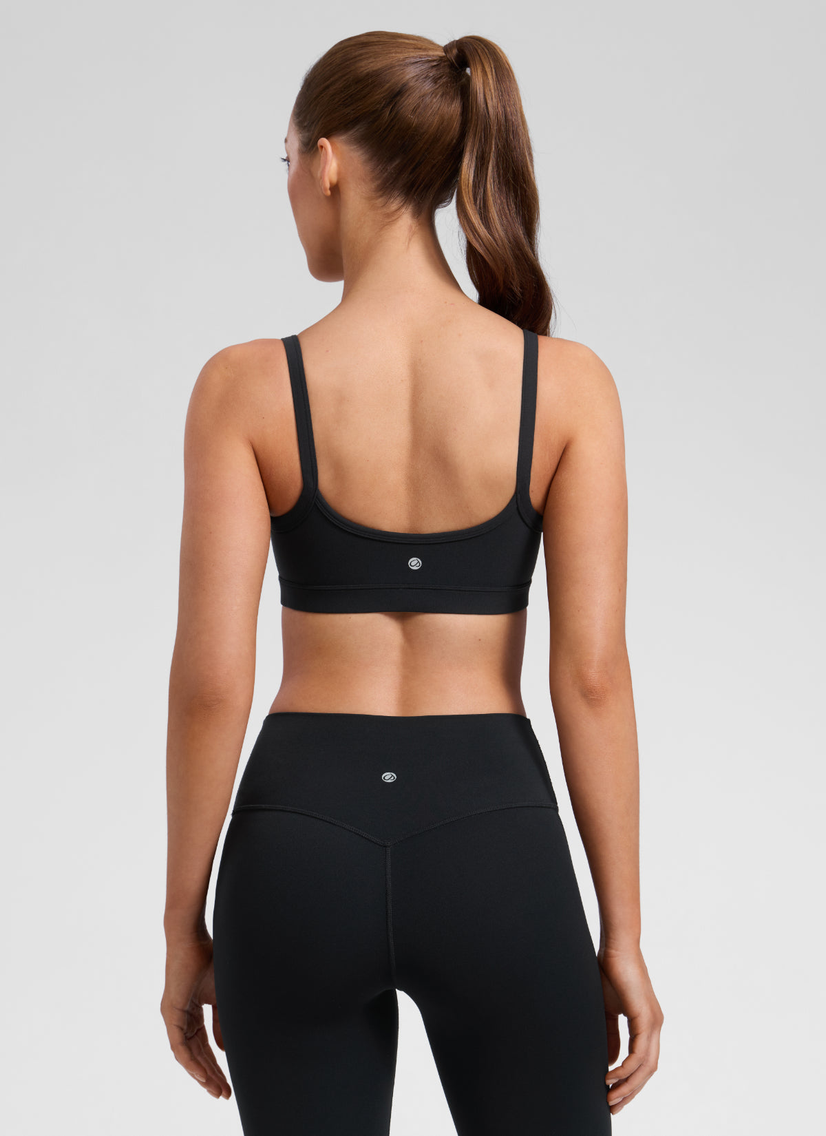 CRZ YOGA Women's Butterlift Workout Scoop Neck Double Lined Sports Bra Black
