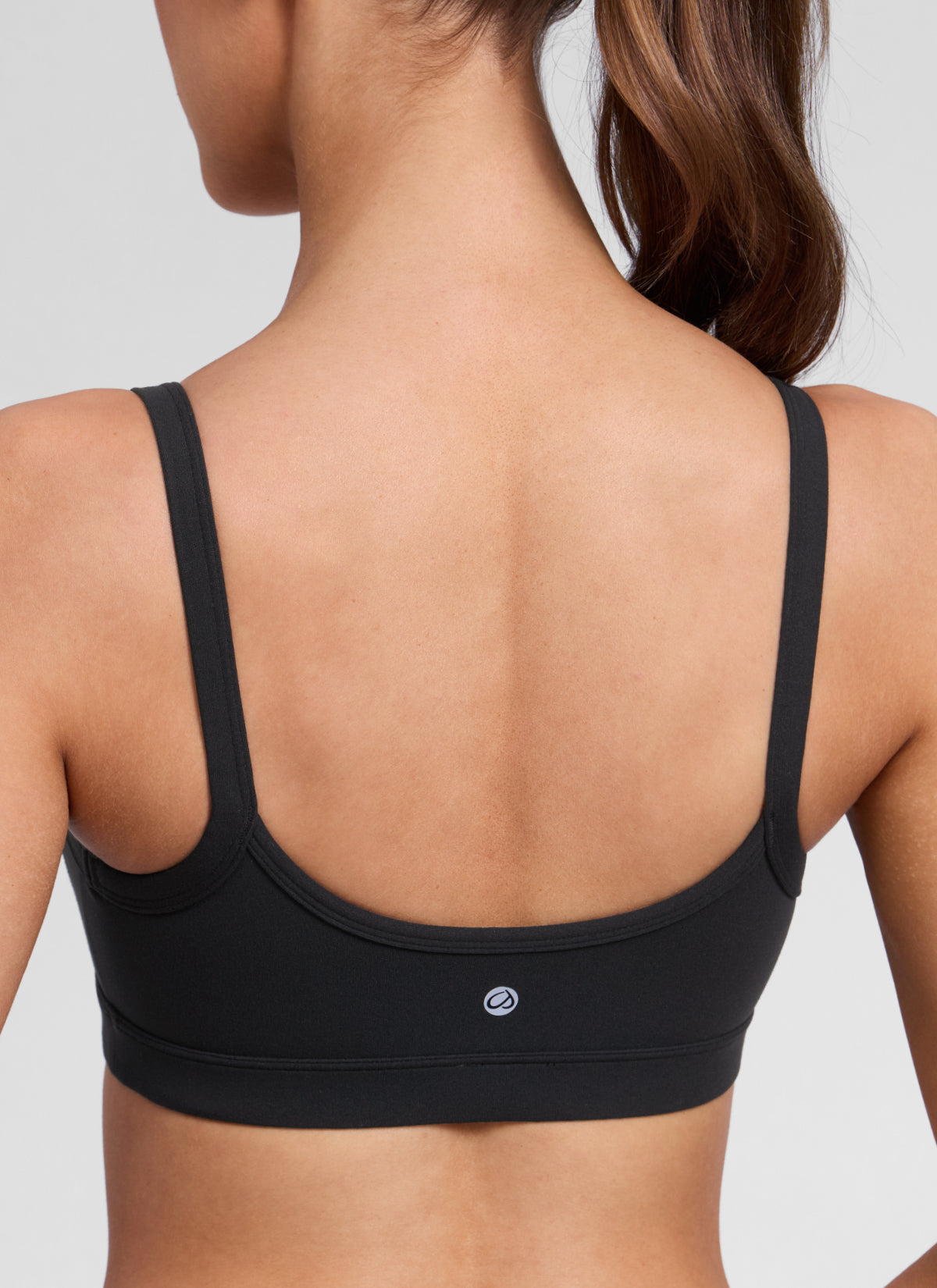 CRZ YOGA Women's Butterlift Workout Scoop Neck Double Lined Sports Bra Black