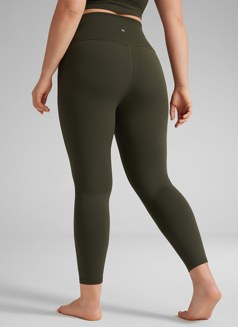 CRZ YOGA טייץ יוגה Butterluxe בגזרה גבוהה Yoga Lounge לנשים, 64 ס"מ, ירוק זית