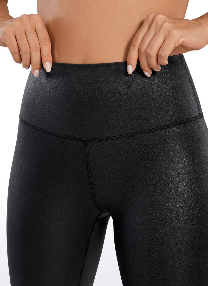 CRZ YOGA – טייץ לנשים מעור מלאכותי Butterluxe , 25 אינץ', שחור, עור קלאסי