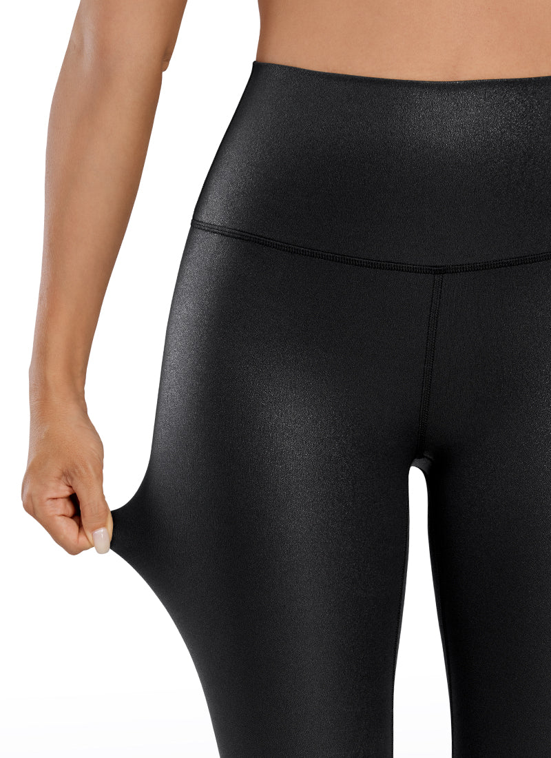 CRZ YOGA – טייץ לנשים מעור מלאכותי Butterluxe , 25 אינץ', שחור, עור קלאסי