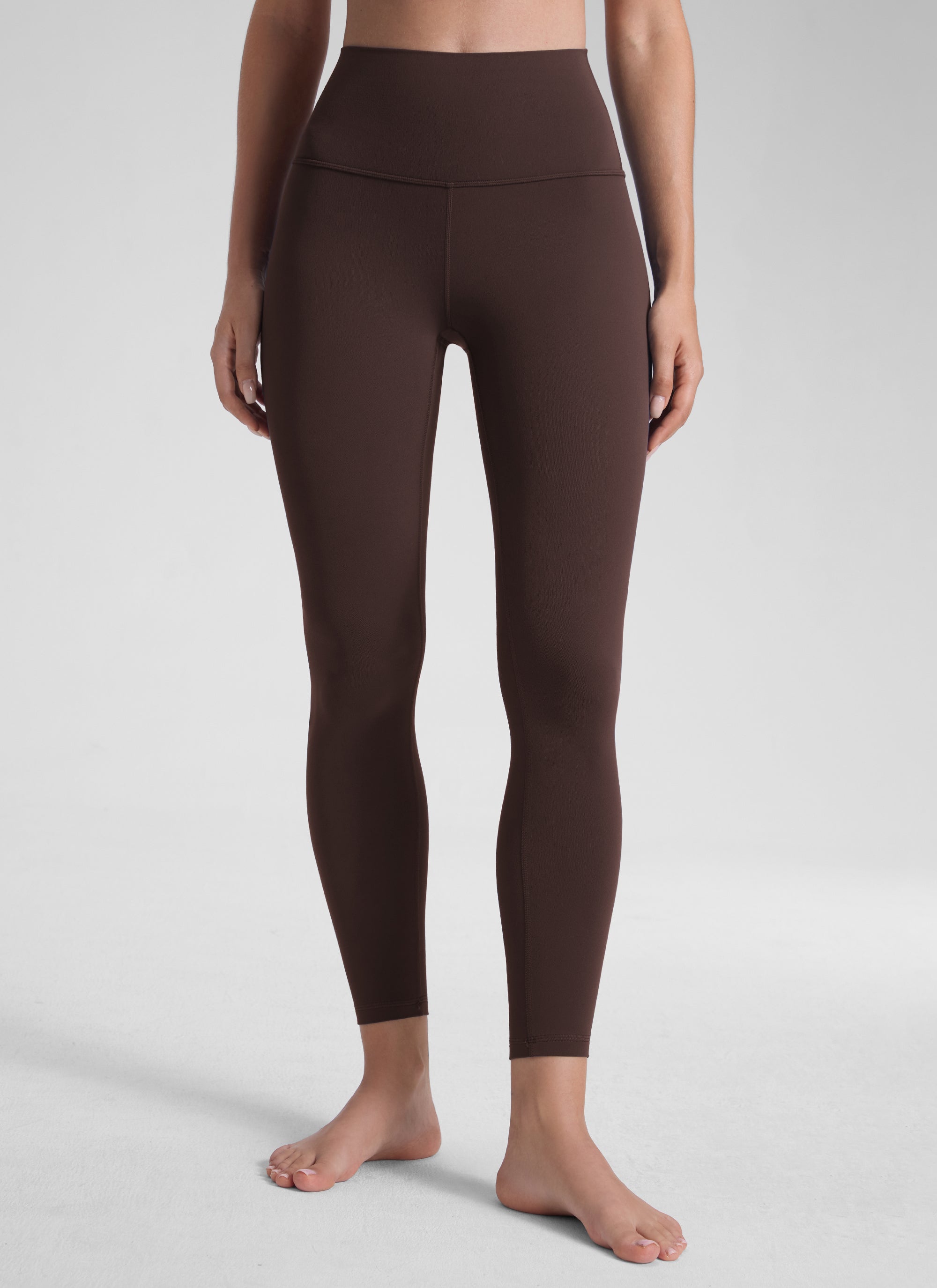 CRZ YOGA טייץ יוגה Butterluxe בגזרה גבוהה Yoga Lounge לנשים, 64 ס"מ, חום פאדג' חם
