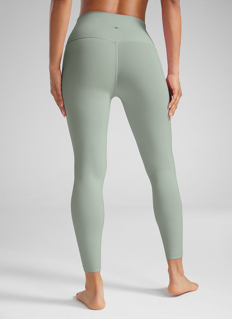 CRZ YOGA טייץ יוגה Butterluxe בגזרה גבוהה Yoga Lounge לנשים, 64 ס"מ, ירוק פאלם קורט