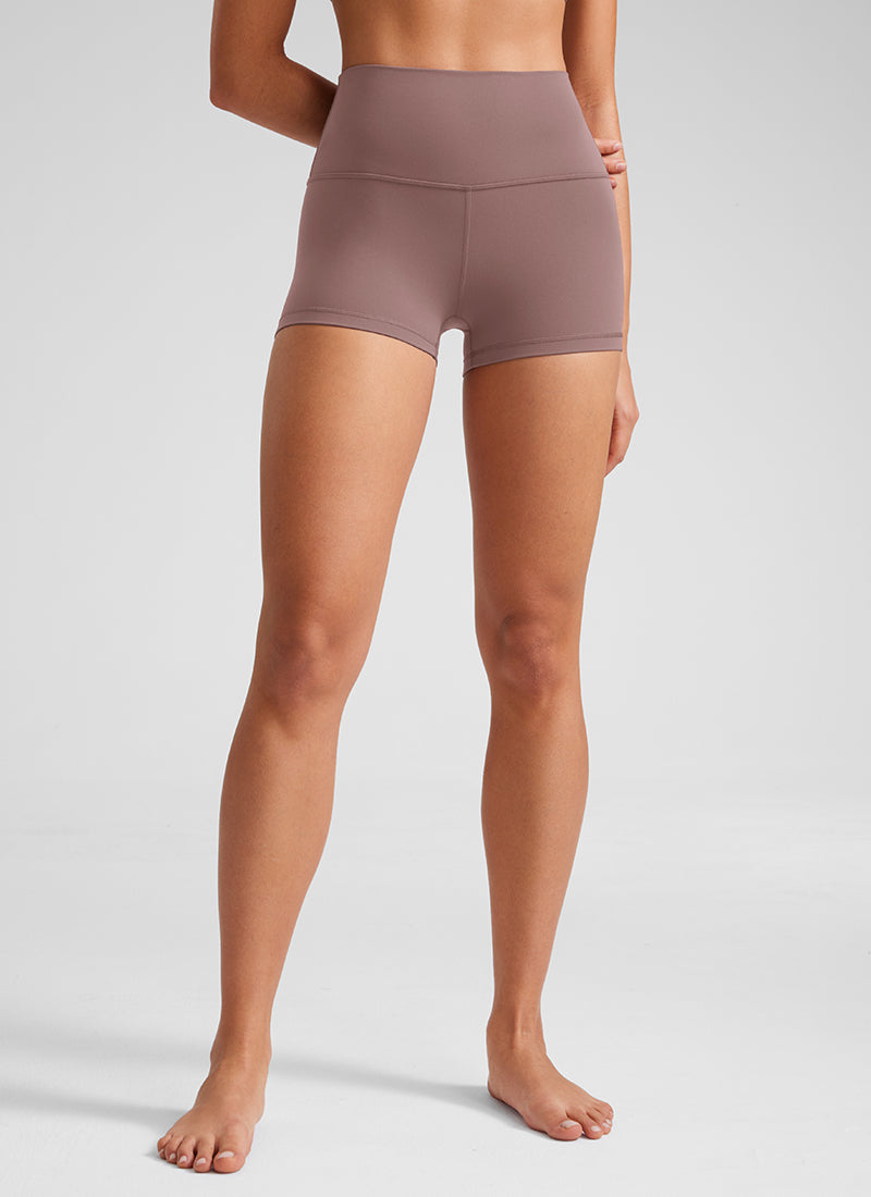 CRZ YOGA Women's Yoga High Rise Booty Butterluxe Biker Shorts 2.5'' Mauve