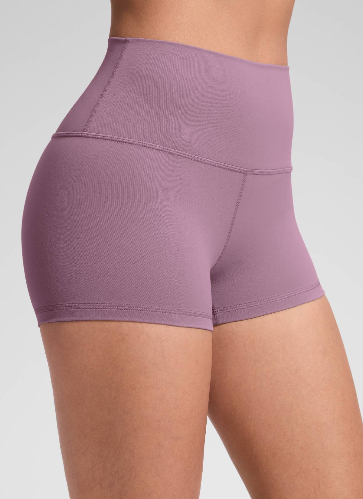 CRZ YOGA Women's Yoga High Rise Booty Butterluxe Biker Shorts 2.5'' Light Lavender
