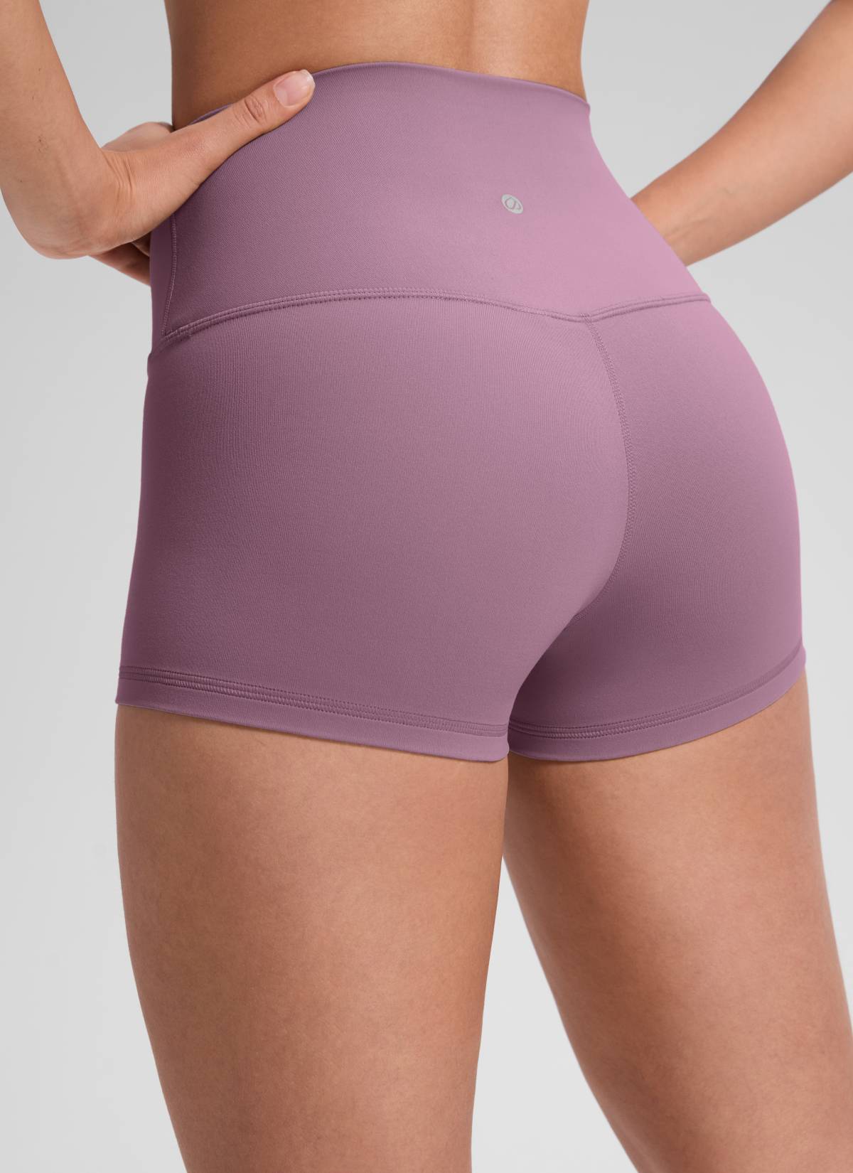 CRZ YOGA Women's Yoga High Rise Booty Butterluxe Biker Shorts 2.5'' Light Lavender