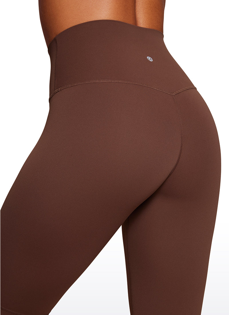 CRZ YOGA מכנסי אופניים Butterluxe לנשים ליוגה, בגזרה גבוהה, Butterluxe , 10 אינץ', חום קפה