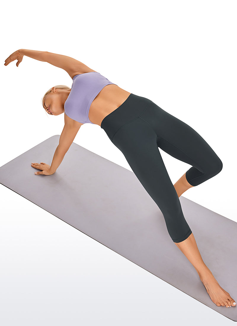 CRZ YOGA – טייץ יוגה לנשים בסגנון " Butterluxe לאונג'", גזרה גבוהה, Butterluxe , אורך 17 אינץ', צבע Melanite