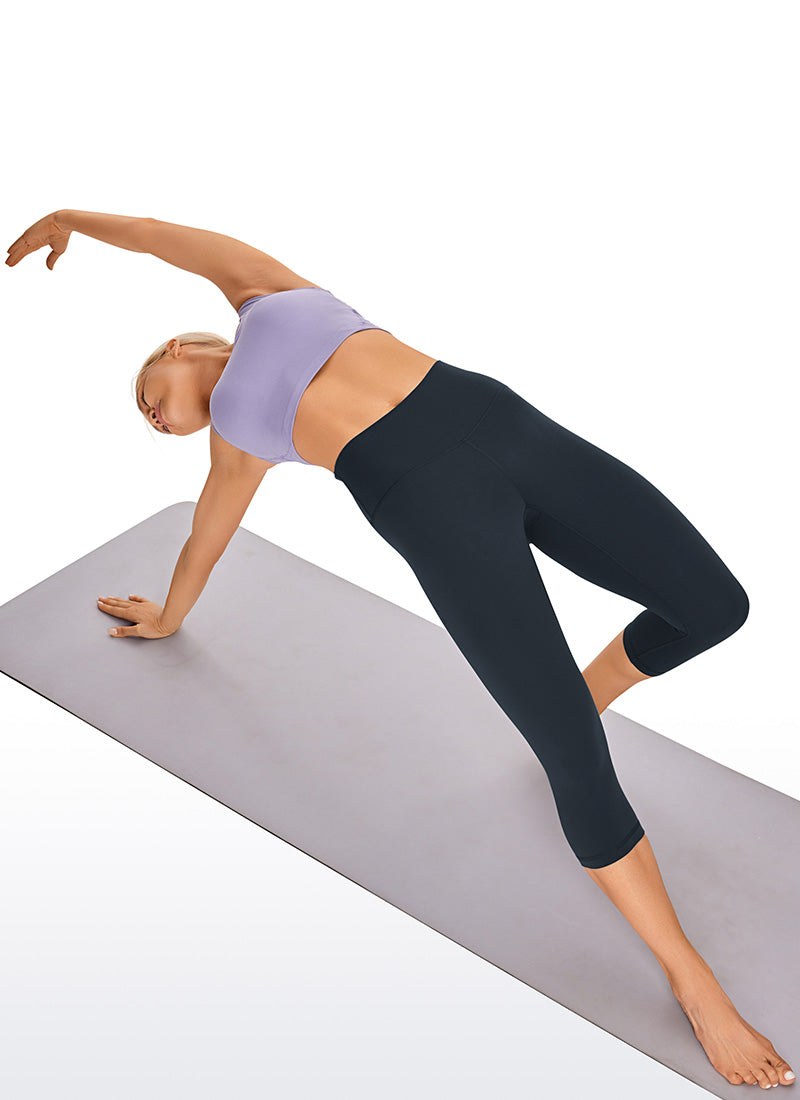 CRZ YOGA – טייץ יוגה לנשים בסגנון " Butterluxe לאונג'", גזרה גבוהה, Butterluxe , אורך 17 אינץ', צבע True Navy