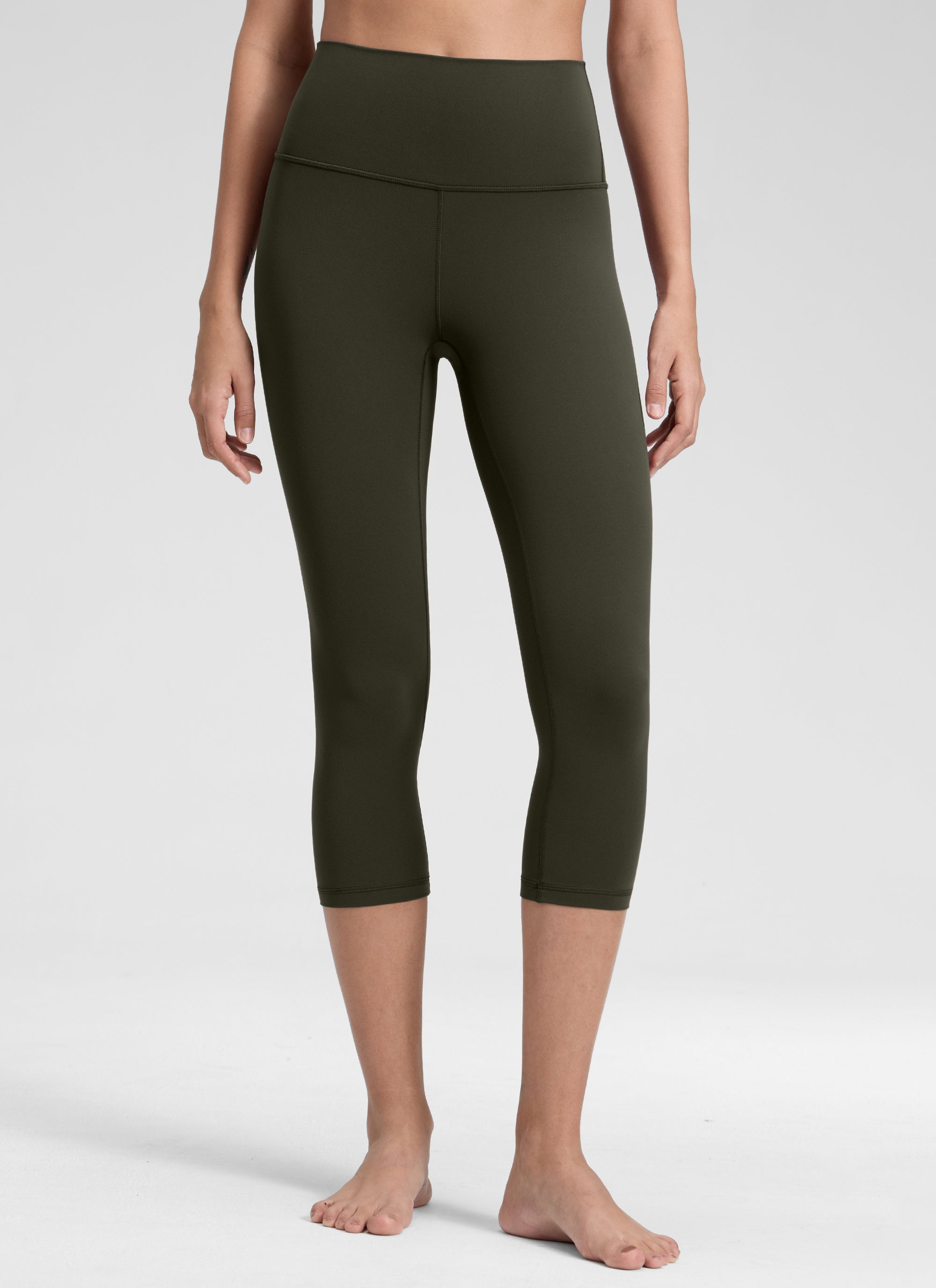 CRZ YOGA Women's Yoga Lounge High Rise Butterluxe Yoga Leggings 19'' Olive Green