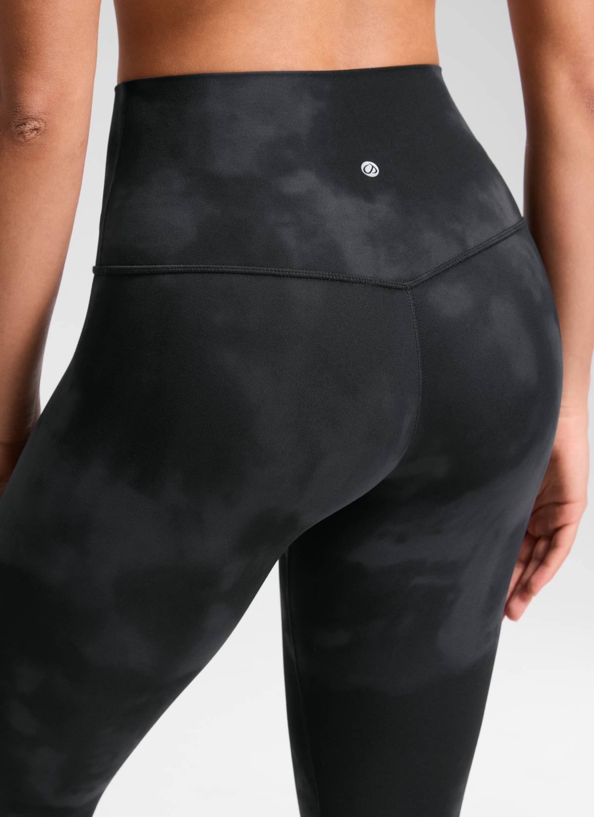 CRZ YOGA Women's Yoga Lounge High Rise Butterluxe Yoga Leggings 19'' Black Tie Dye Flowers