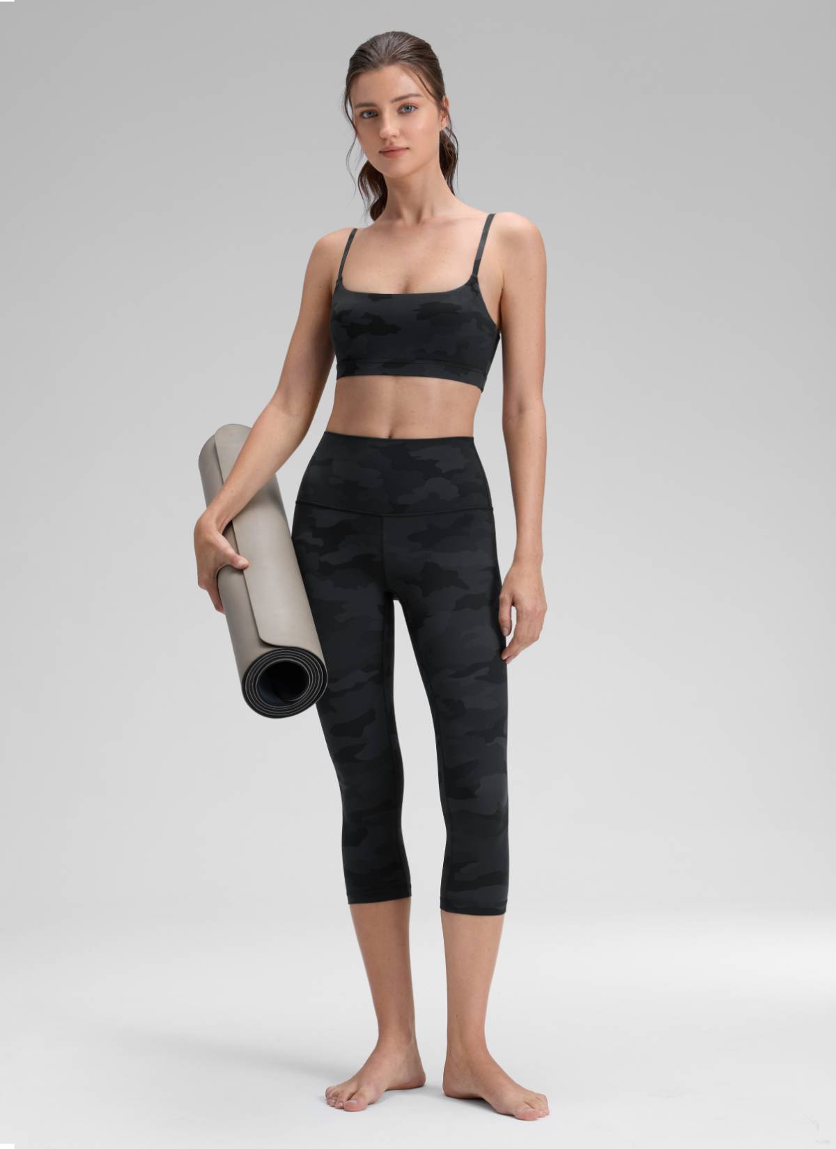 CRZ YOGA Women's Yoga Lounge High Rise Butterluxe Yoga Leggings 19'' Dark Grey Camouflage 2