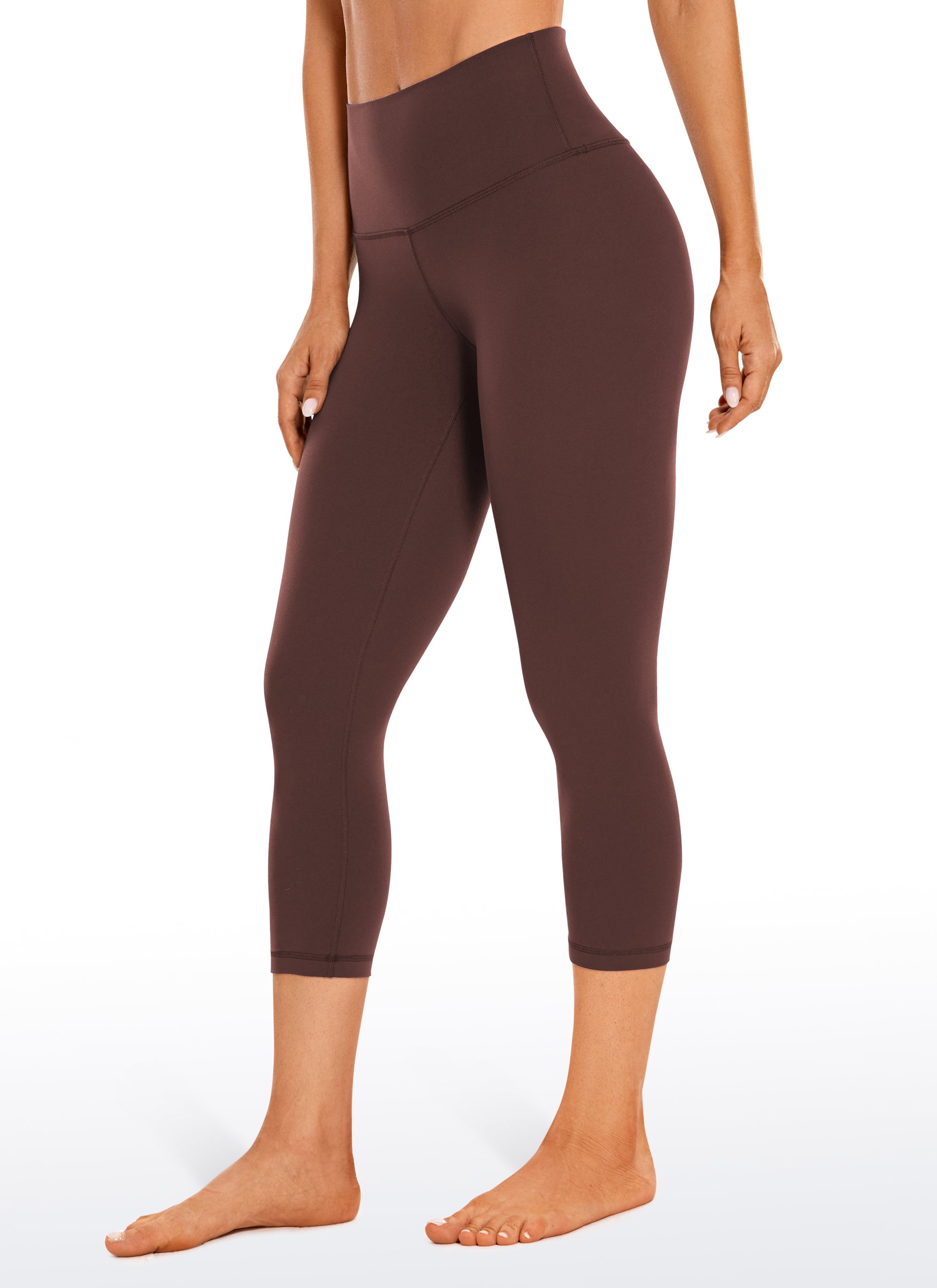 CRZ YOGA – טייץ יוגה לנשים בסגנון "יוגה לאונג'", גזרה גבוהה, Butterluxe , אורך 21 אינץ', צבע טאופ