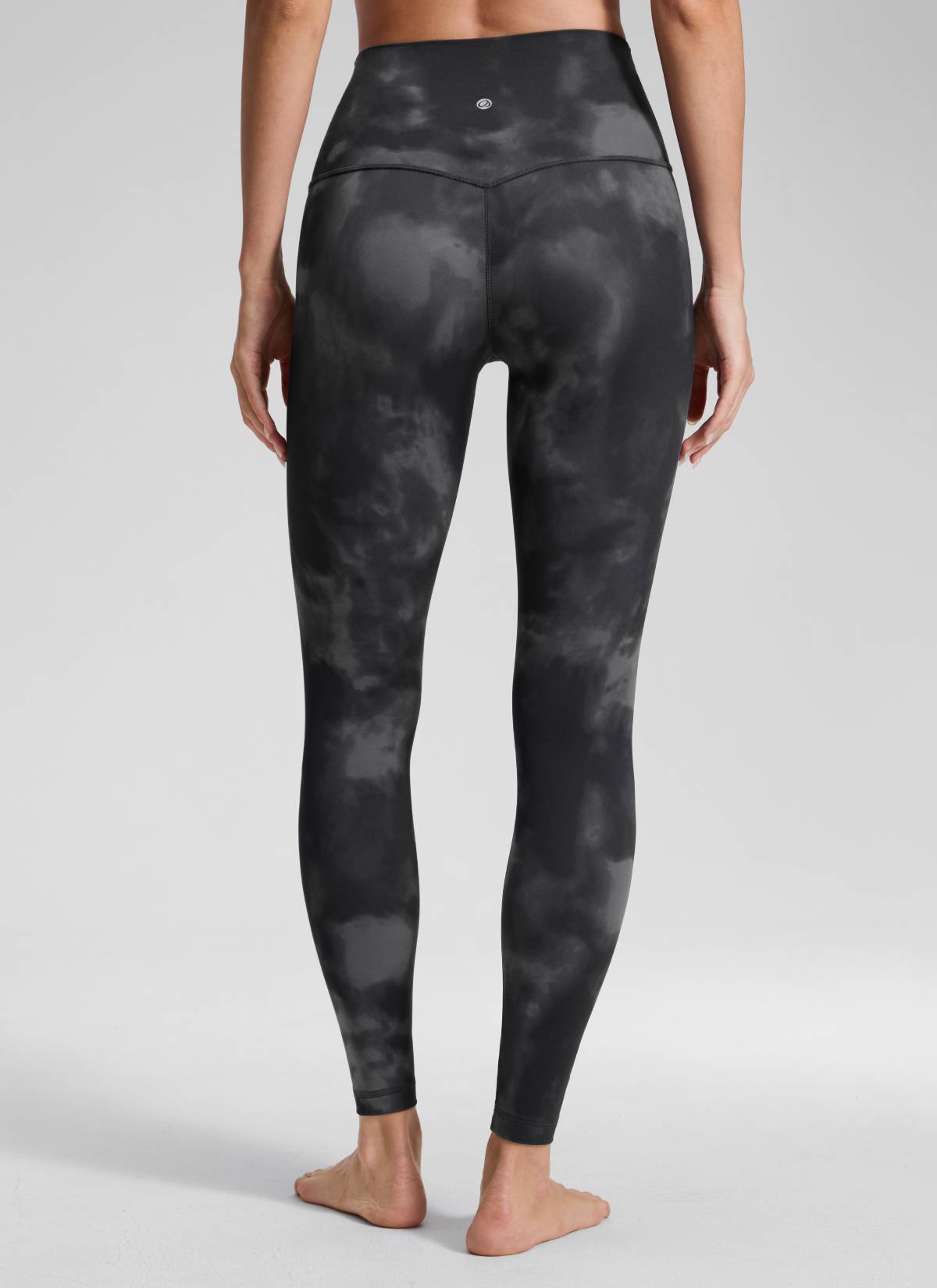 CRZ YOGA Women's Yoga Lounge High Rise Butterluxe Yoga Leggings 28'' Grey Tie Dye Flowers