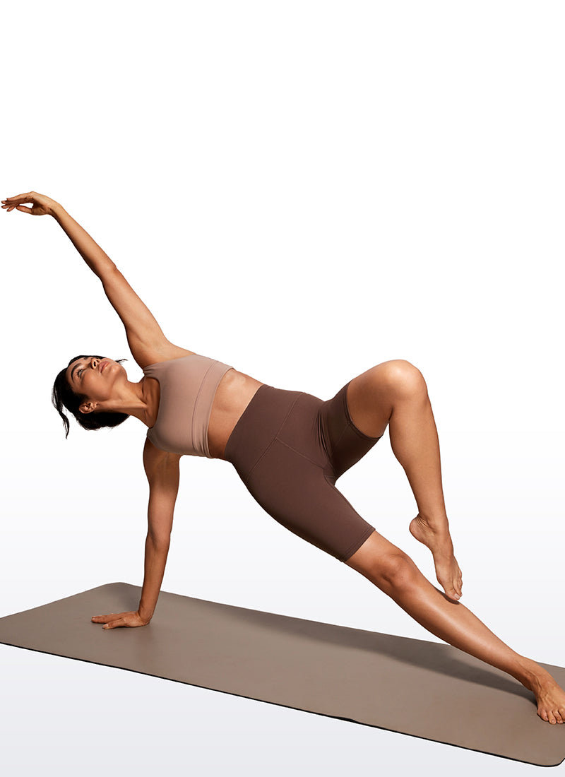 CRZ YOGA – מכנסי יוגה קצרים לנשים עם מותן גבוהה Butterluxe 8 אינץ', בצבע חום קפה