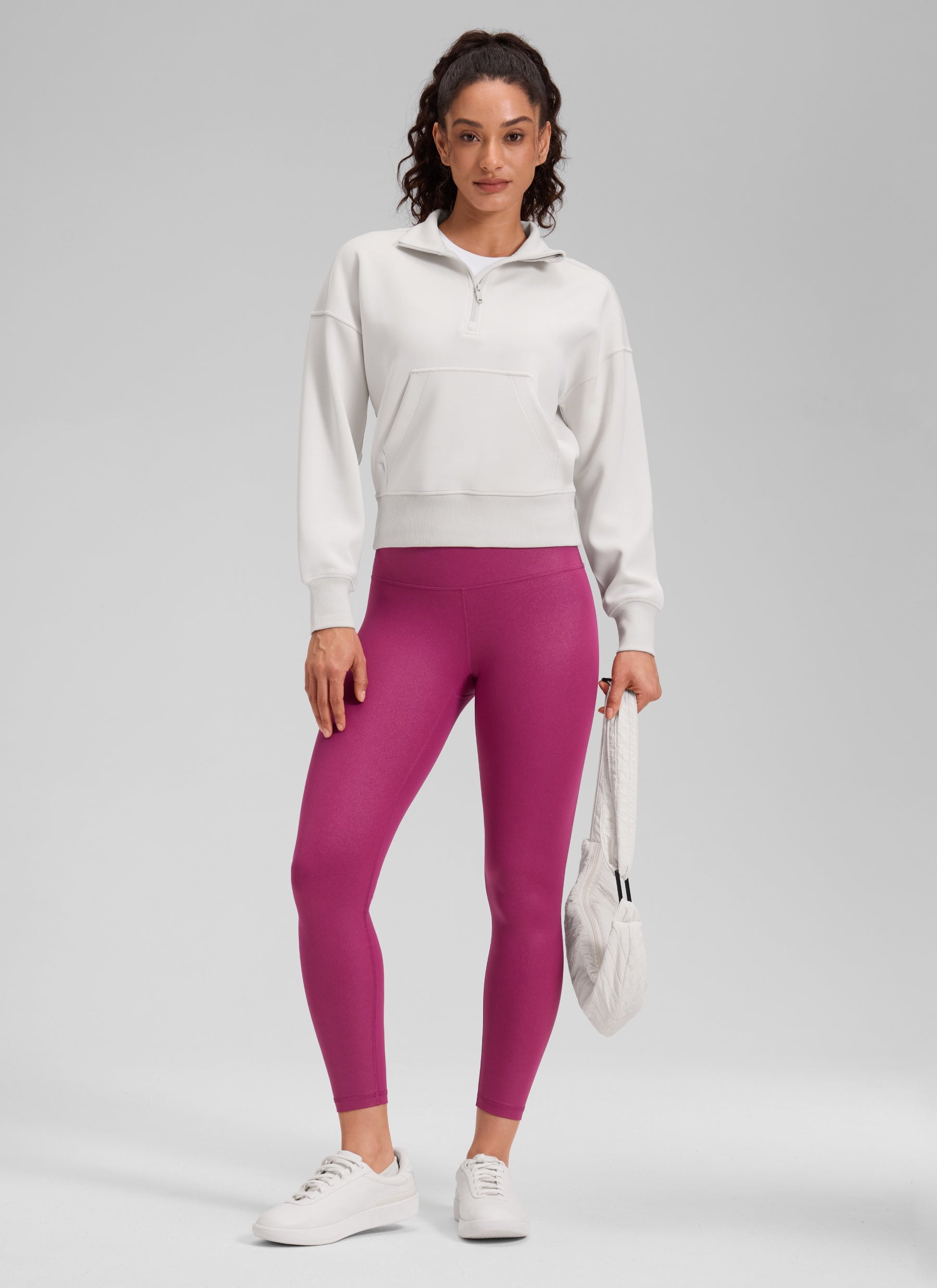CRZ YOGA – טייץ לנשים מעור מלאכותי Butterluxe , 25 אינץ', סגול מג'נטה, דוגמה קלאסית
