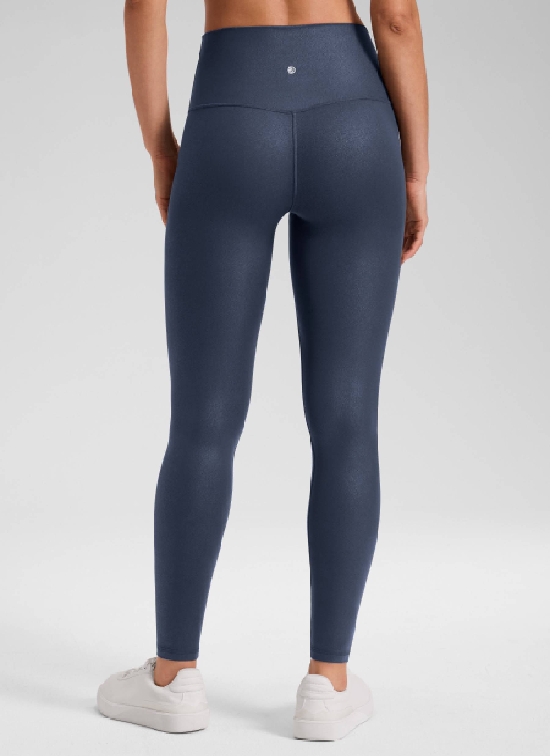 טייץ נשים CRZ YOGA Butterluxe דמוי עור מט 71 ס"מ, דפוס פויל כחול נייבי אמיתי