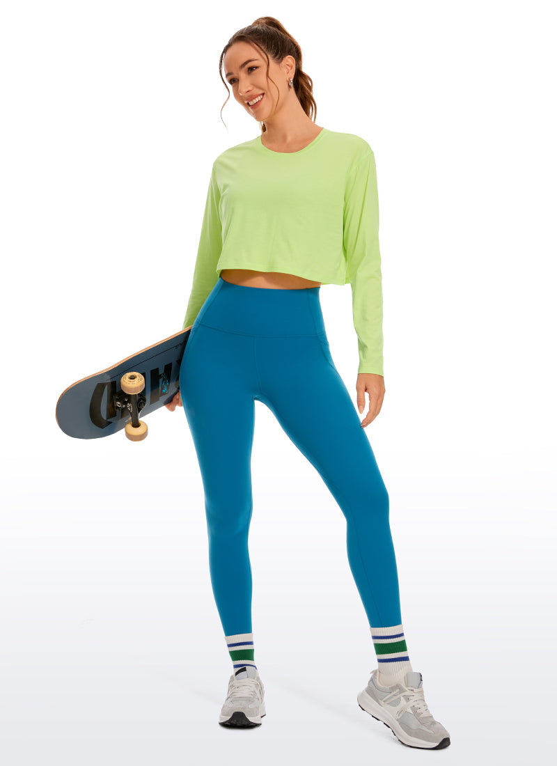 CRZ YOGA Women's Yoga Lounge High Rise Butterluxe Pocket Leggings 25'' Super-sonic Blue