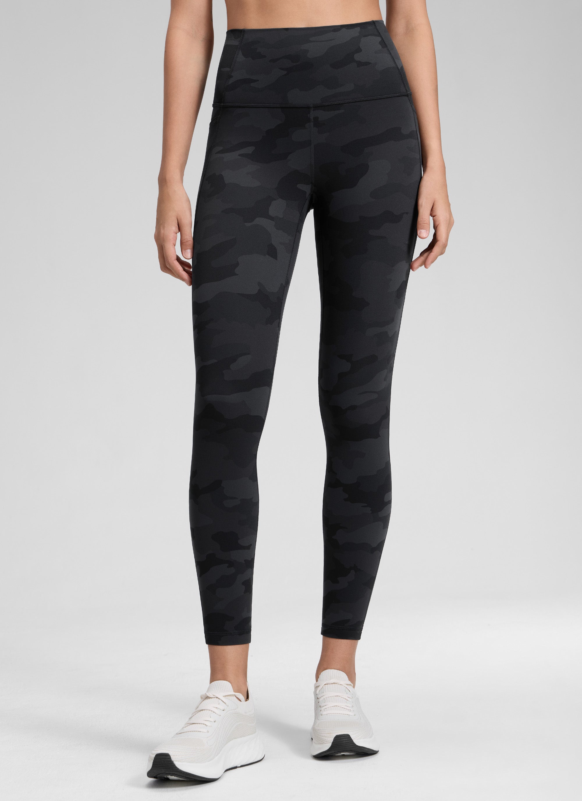 CRZ YOGA Women's Yoga Lounge High Rise Butterluxe Pocket Leggings 25'' Dark Grey Camouflage 2