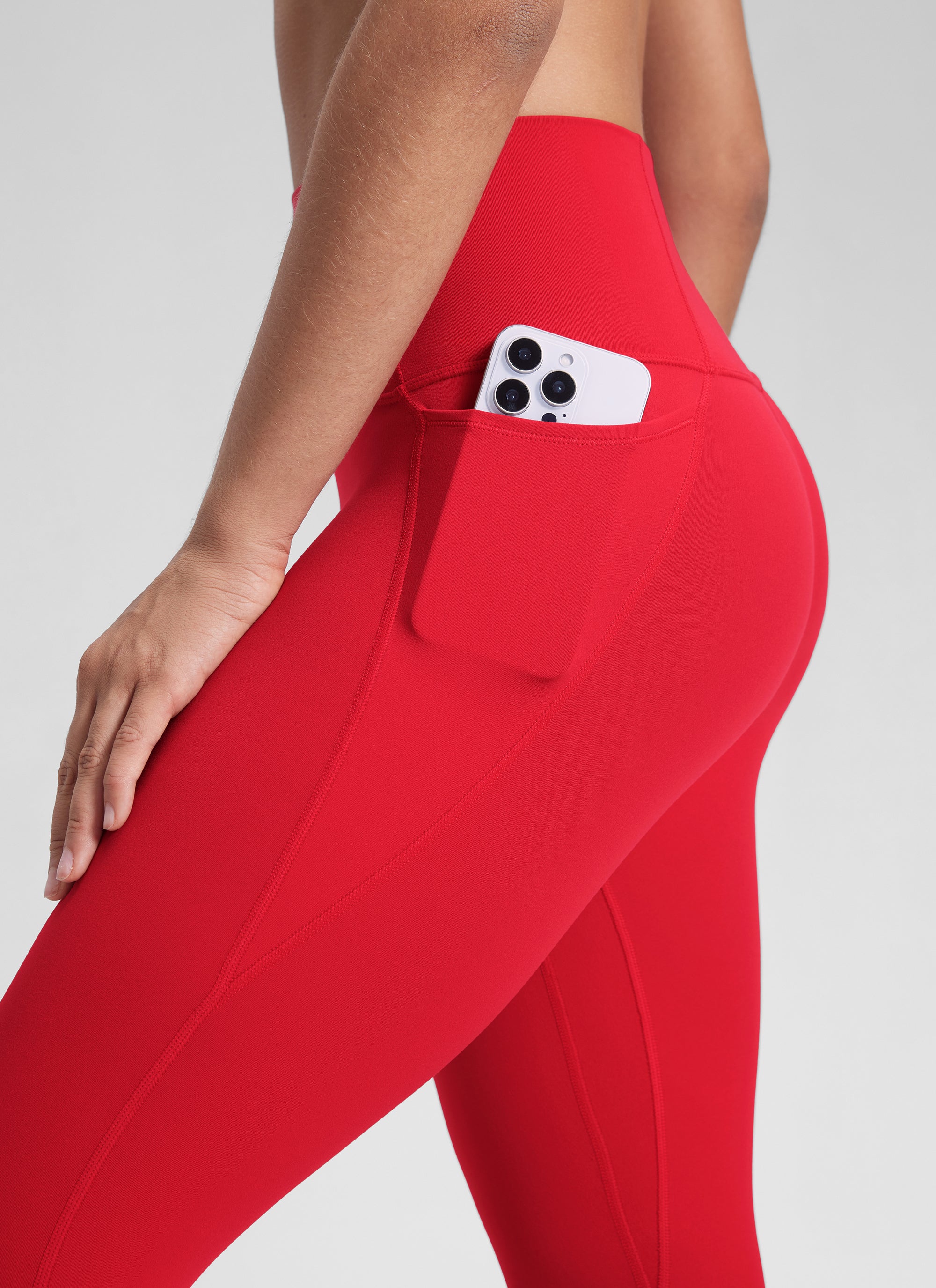 CRZ YOGA Women's Yoga Lounge High Rise Butterluxe Pocket Leggings 25'' Aurora Red