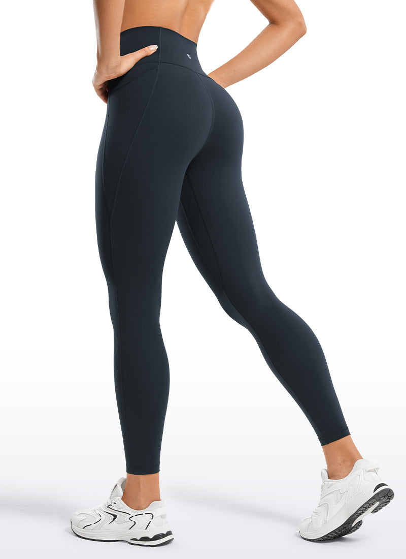 CRZ YOGA Women's Yoga Lounge High Rise Butterluxe Pocket Leggings 25'' True Navy