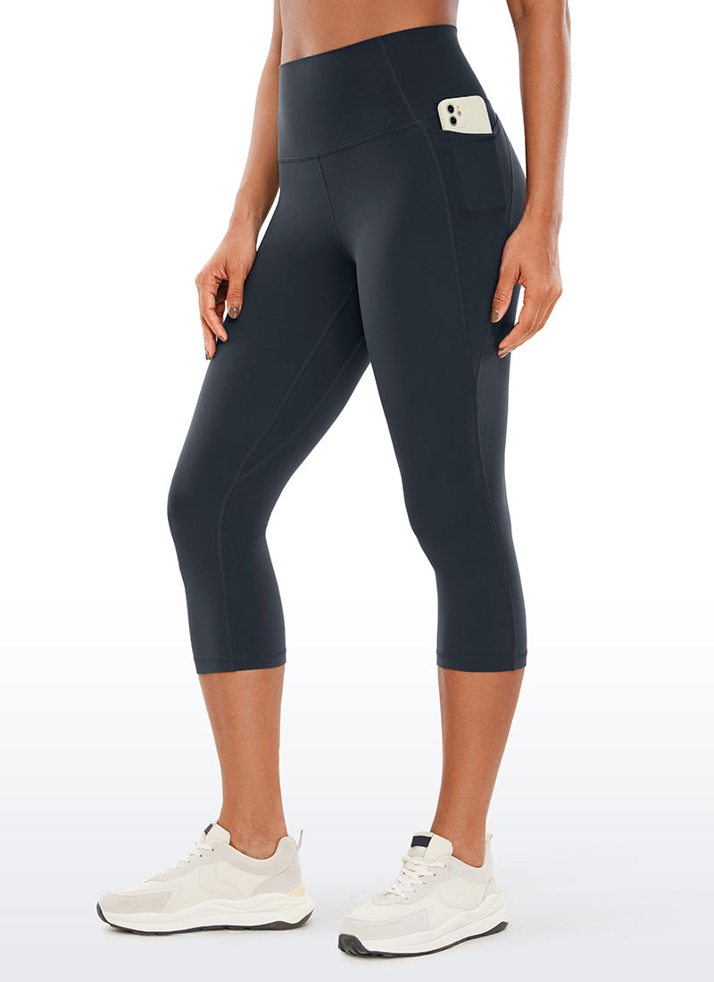 CRZ YOGA Womens Butterluxe High Waist Pockets Capri Leggings 19'' True Navy