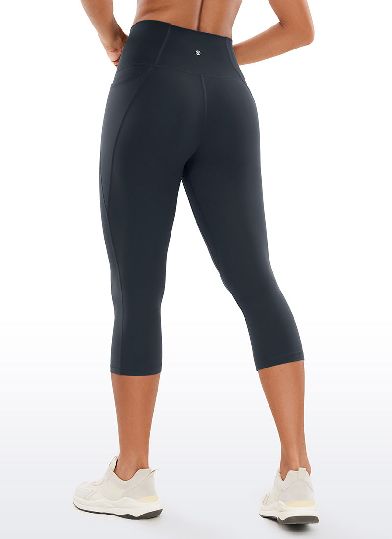 CRZ YOGA Womens Butterluxe High Waist Pockets Capri Leggings 19'' True Navy