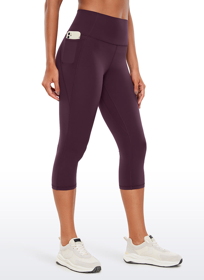 CRZ YOGA Womens Butterluxe High Waist Pockets Capri Leggings 19'' Deep Purple