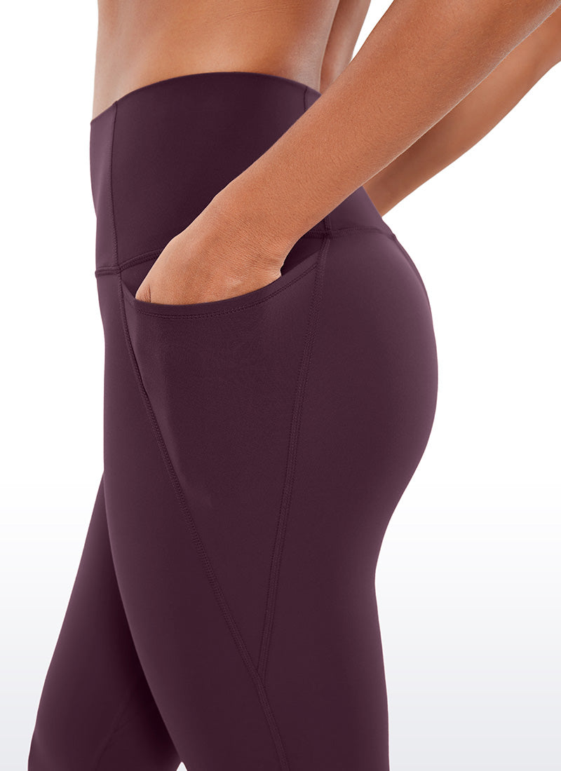 CRZ YOGA Womens Butterluxe High Waist Pockets Capri Leggings 19'' Deep Purple