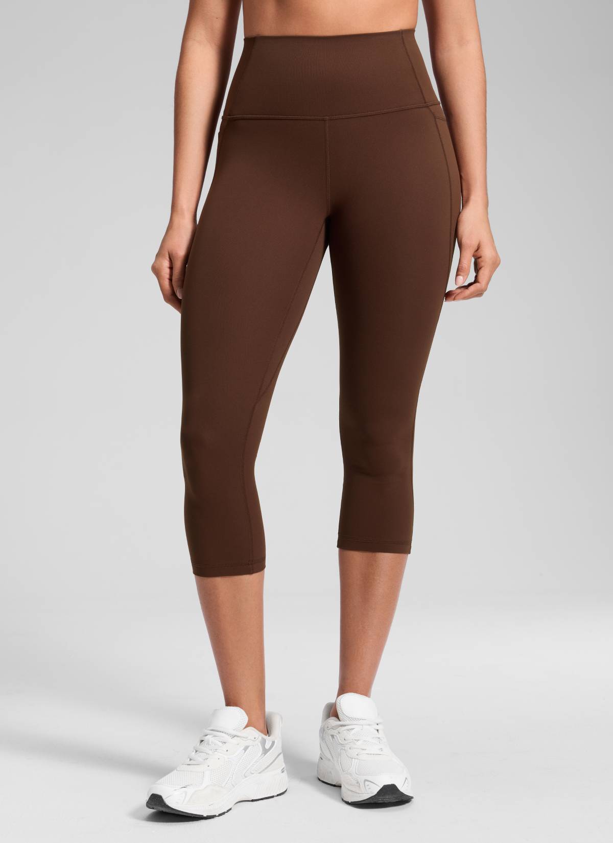 CRZ YOGA Womens Butterluxe High Waist Pockets Capri Leggings 19'' Lava Brown