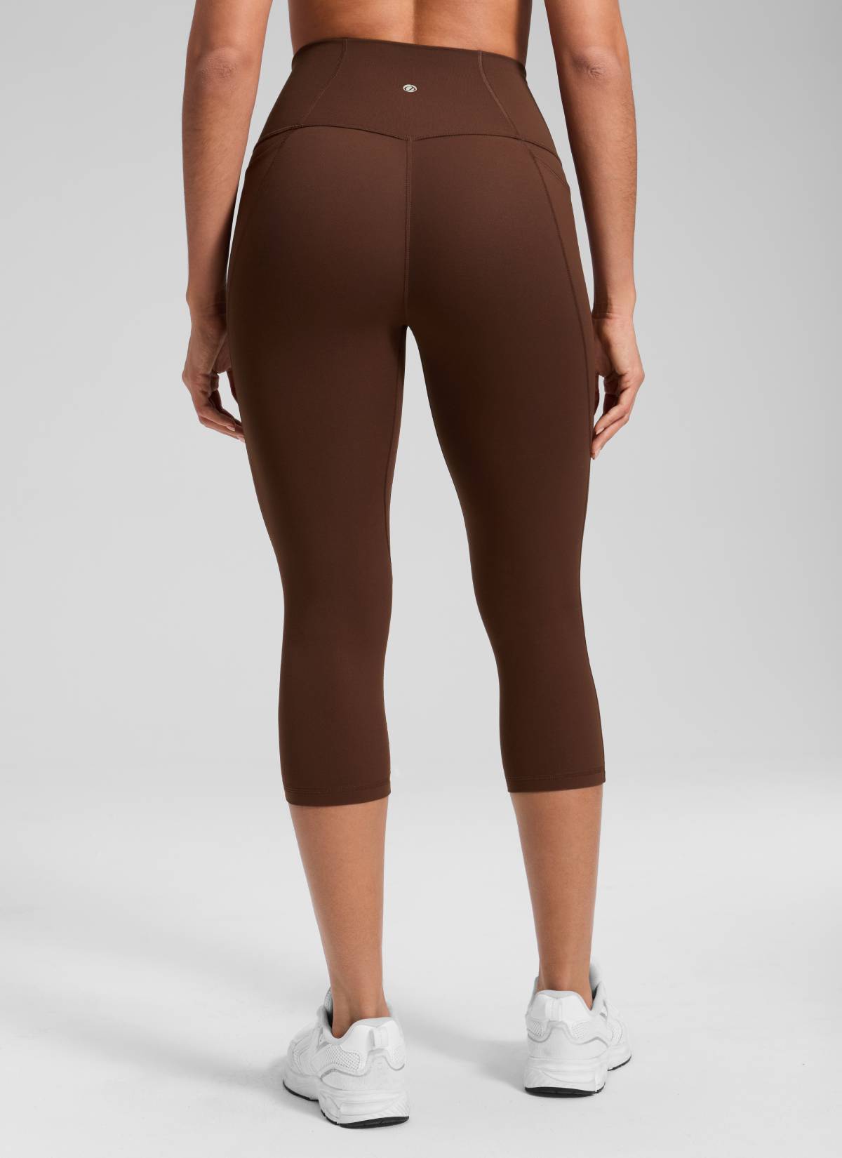 CRZ YOGA Womens Butterluxe High Waist Pockets Capri Leggings 19'' Lava Brown
