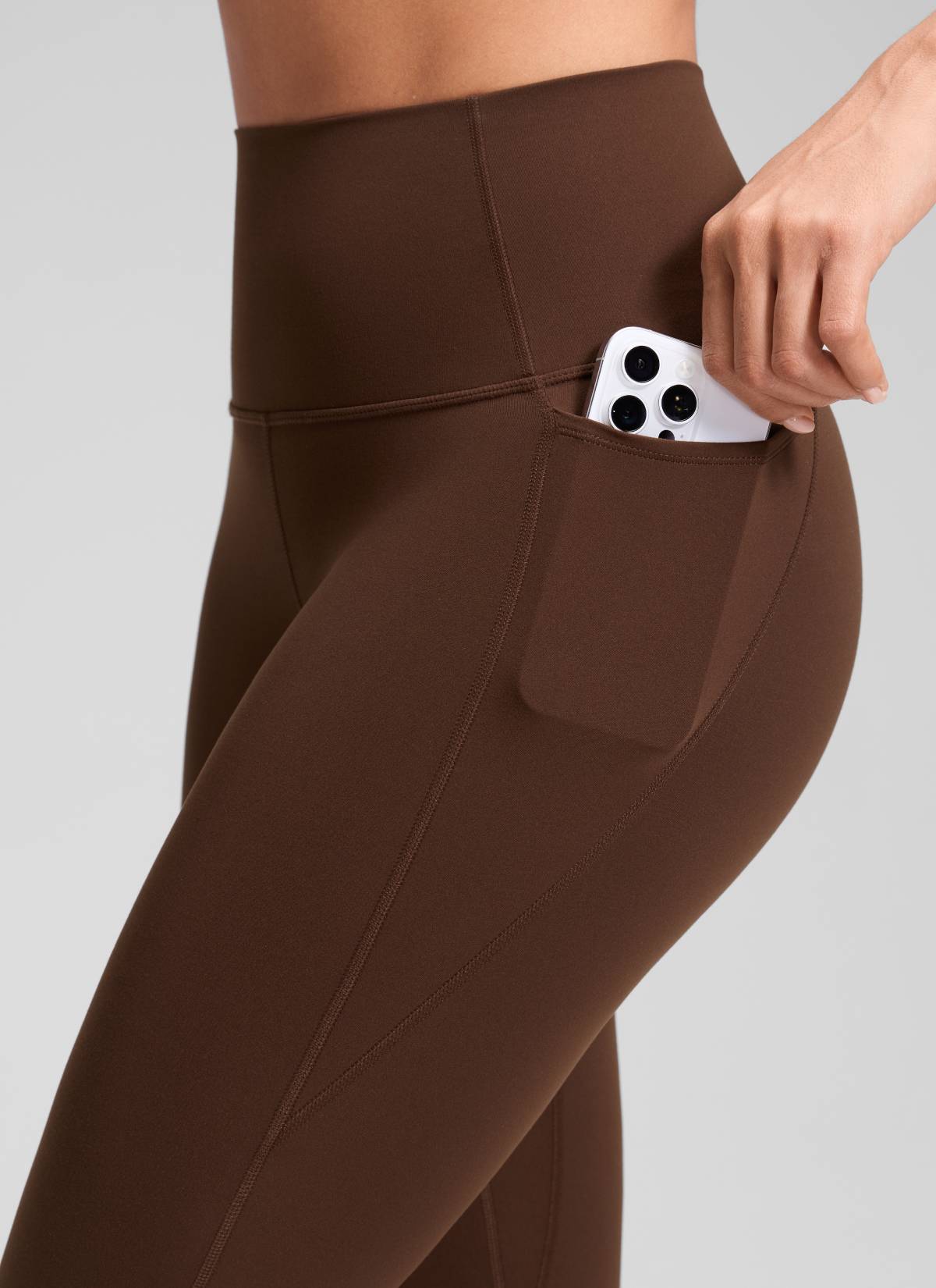 CRZ YOGA Womens Butterluxe High Waist Pockets Capri Leggings 19'' Lava Brown