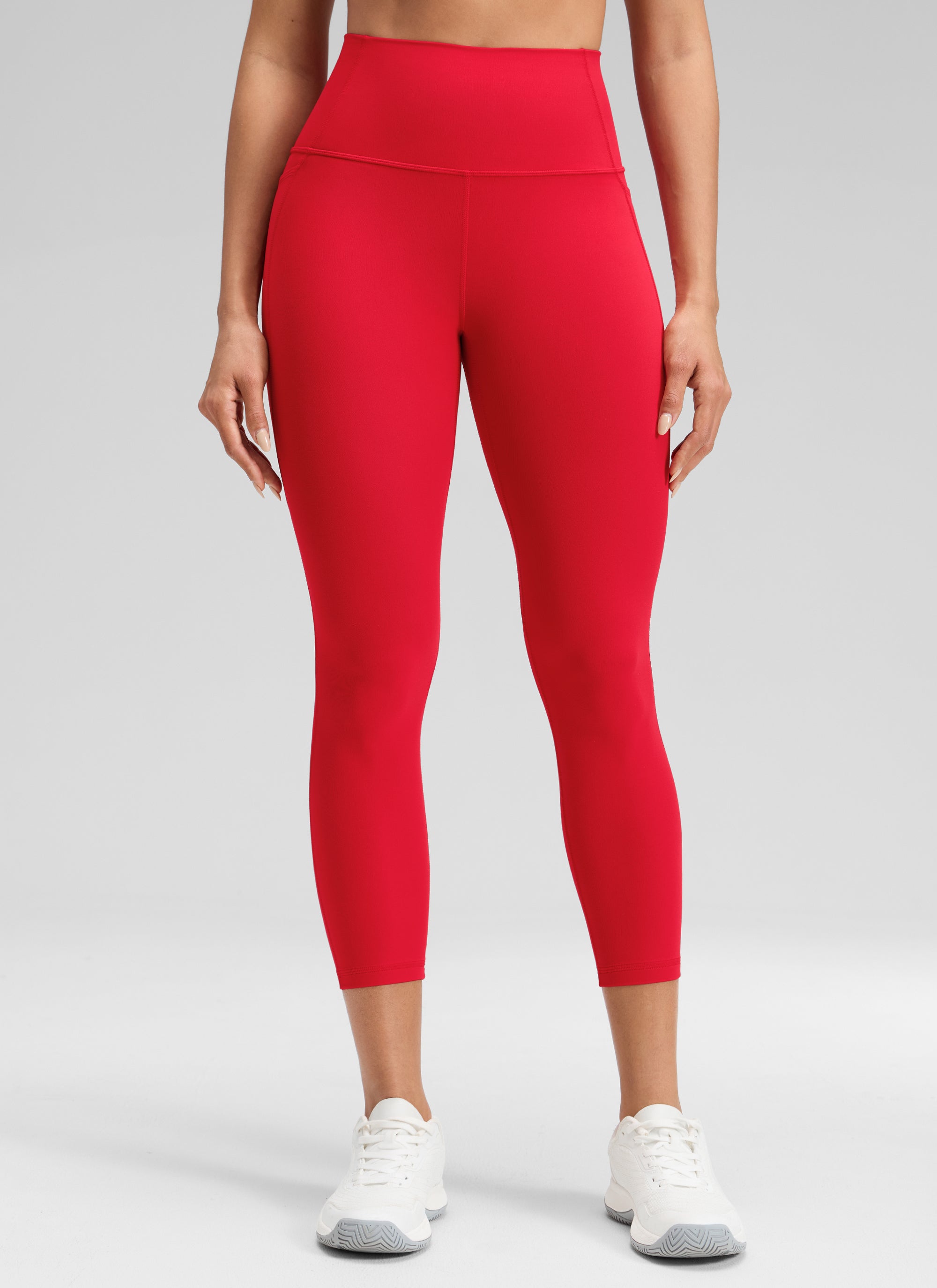 CRZ YOGA Womens Butterluxe High Waist Pockets Capri Leggings 23'' Aurora Red