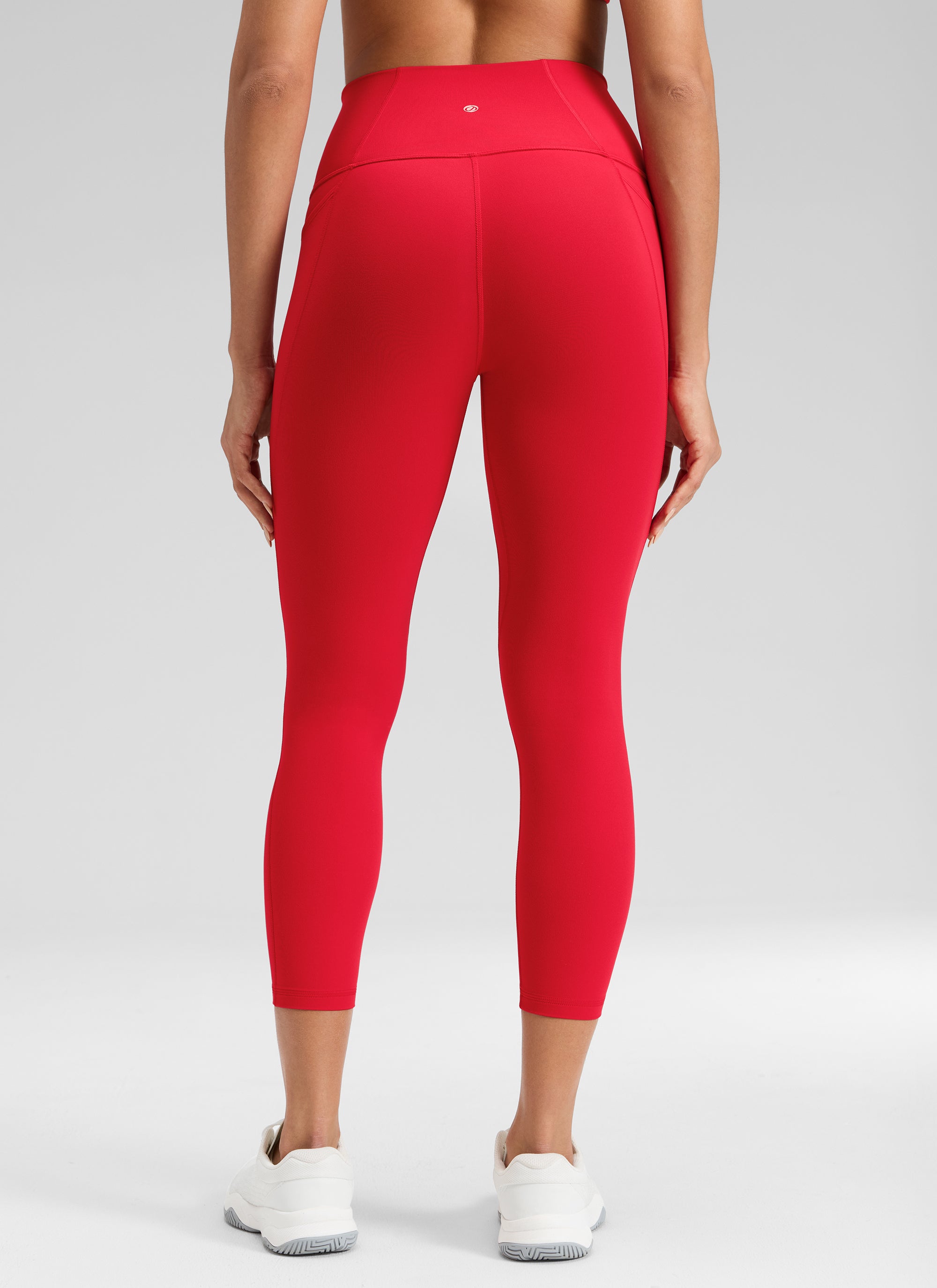 CRZ YOGA Womens Butterluxe High Waist Pockets Capri Leggings 23'' Aurora Red