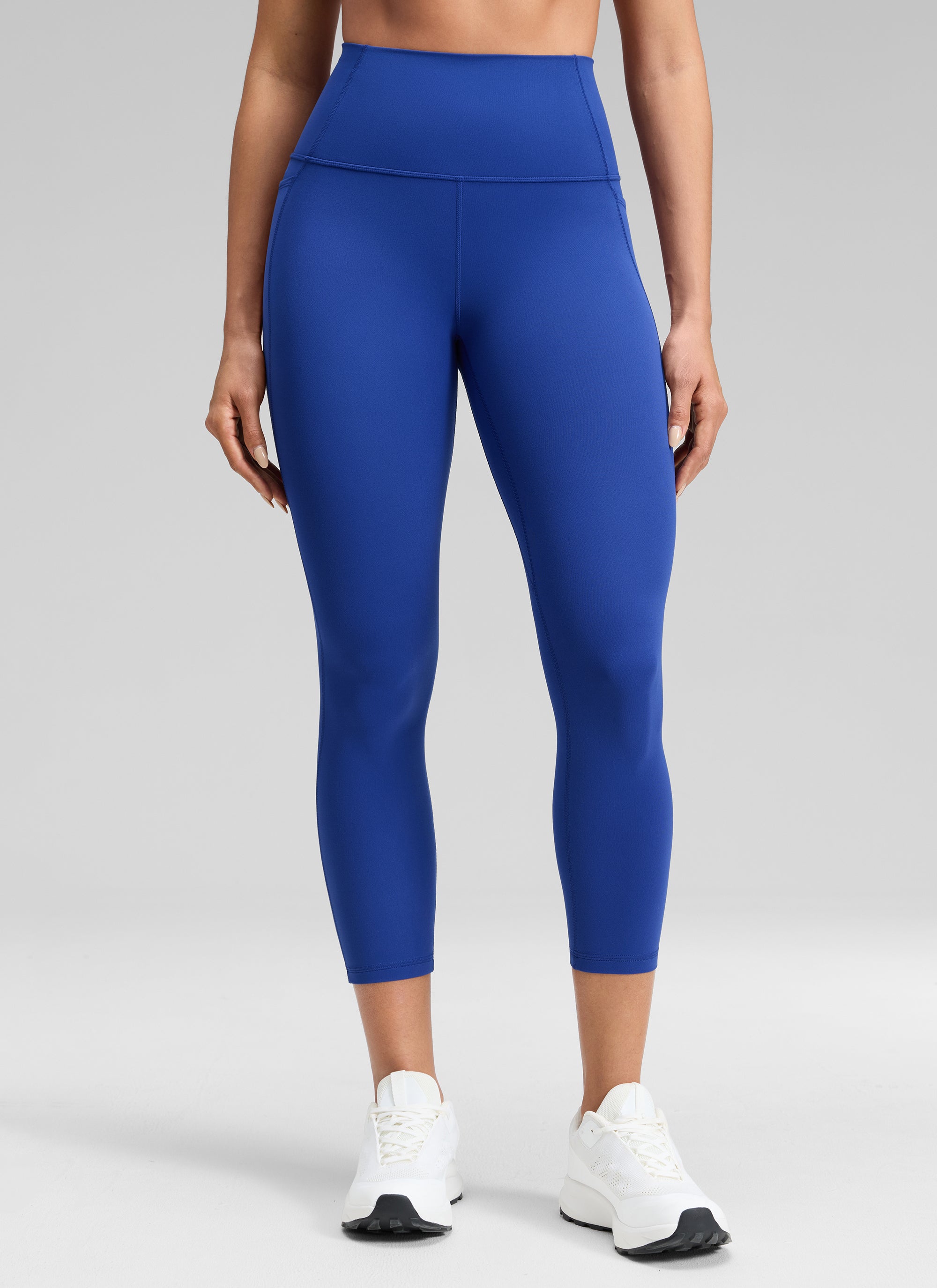 CRZ YOGA Womens Butterluxe High Waist Pockets Capri Leggings 23'' Waves Blue